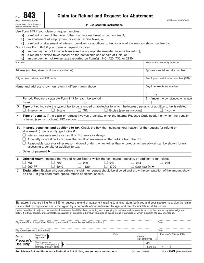 Form 843 Fill And Sign Online With Lumin