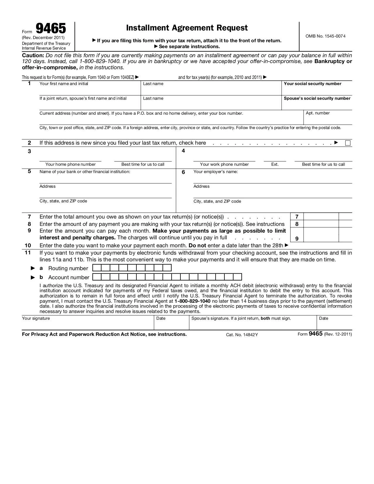 Form 9465 Fill And Sign Online With Lumin