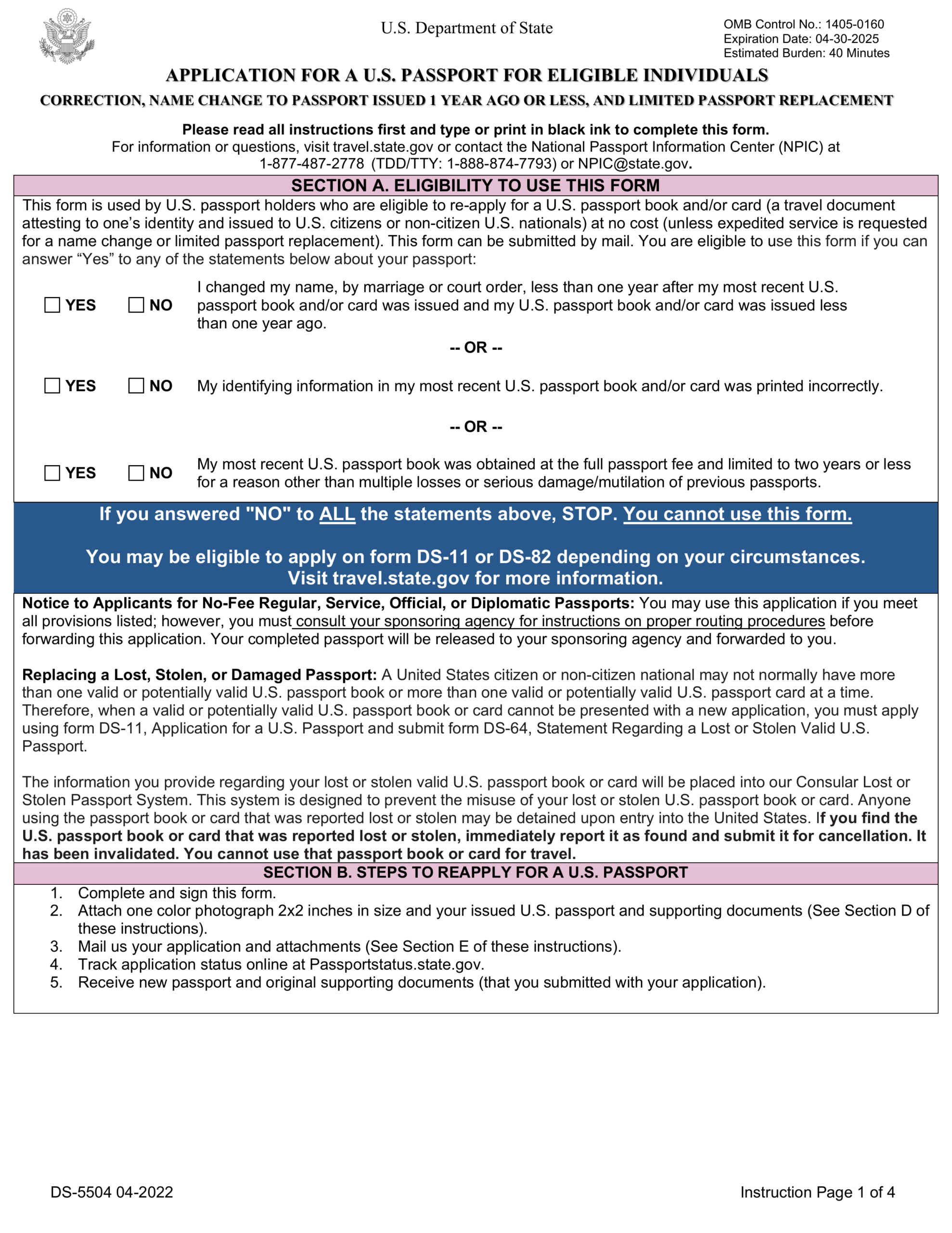 Form DS 5504 2024 2025 Fill Official Forms PDF Guru