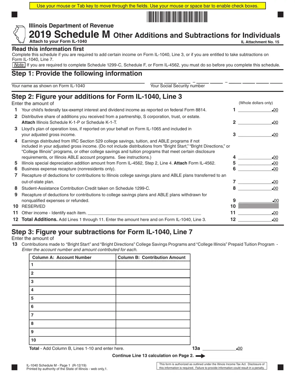 Form Il 1040 Instructions Printable