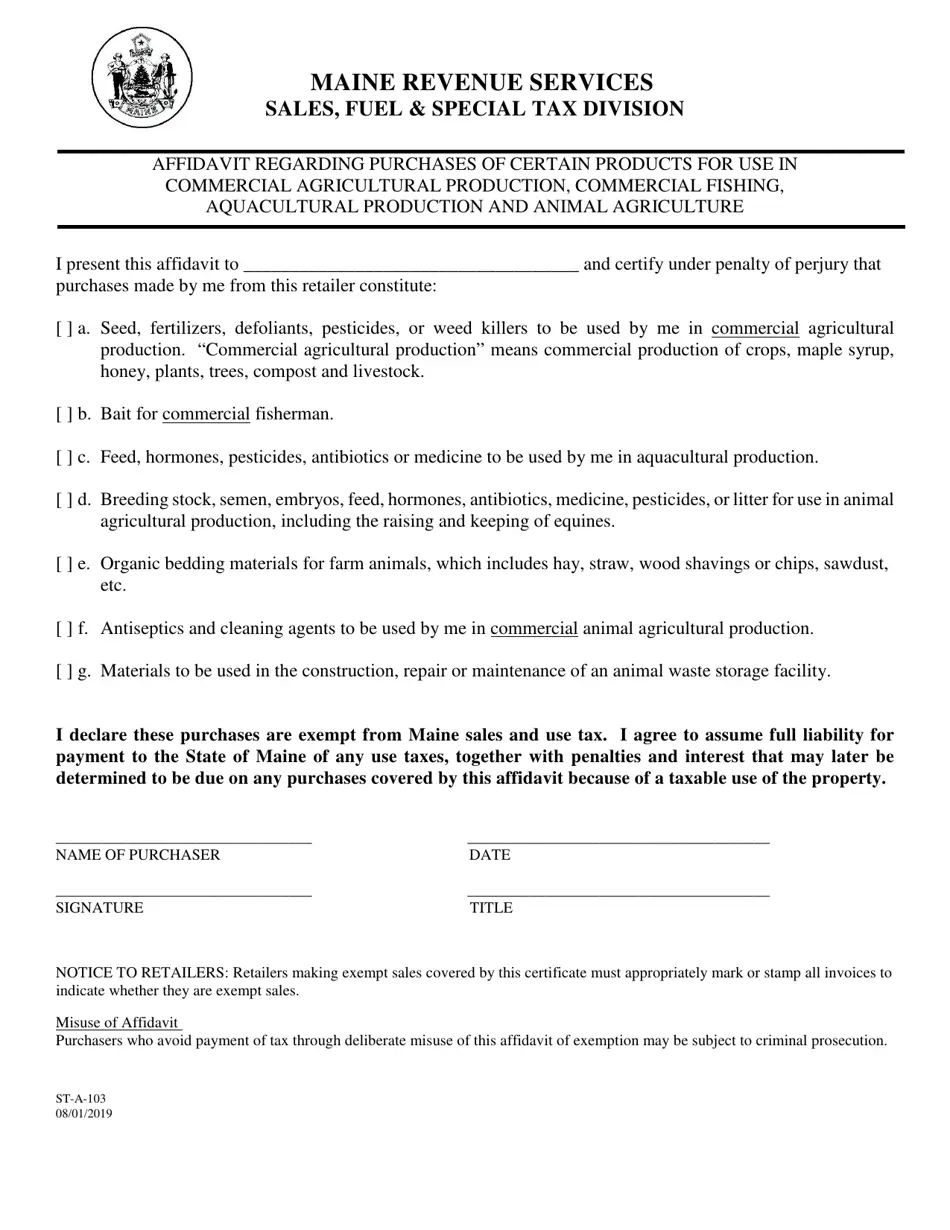 St 103 Form Printable