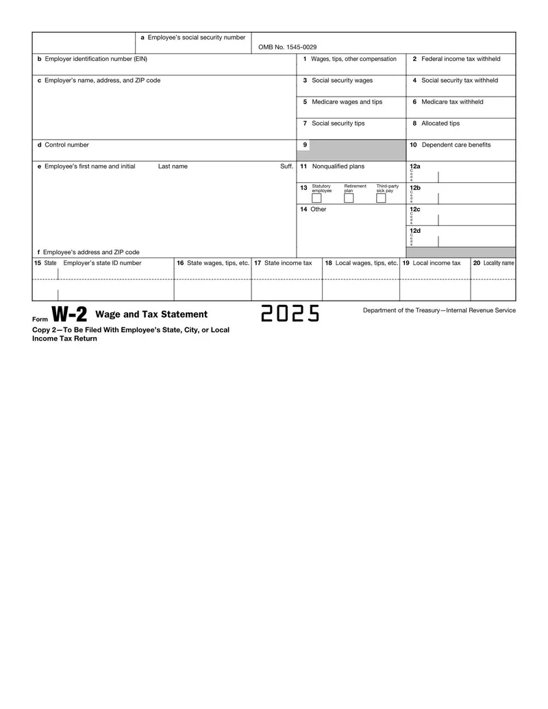 W2 Printable Form 2023 Pdf