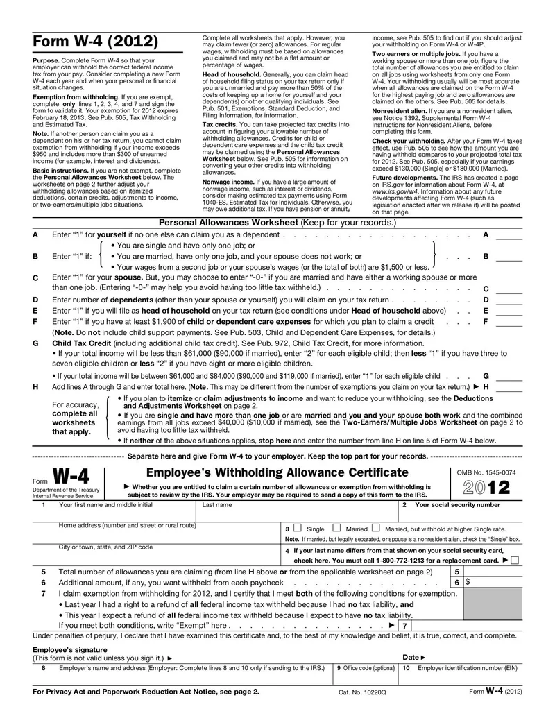Form W 4 Fill And Sign Online With Lumin