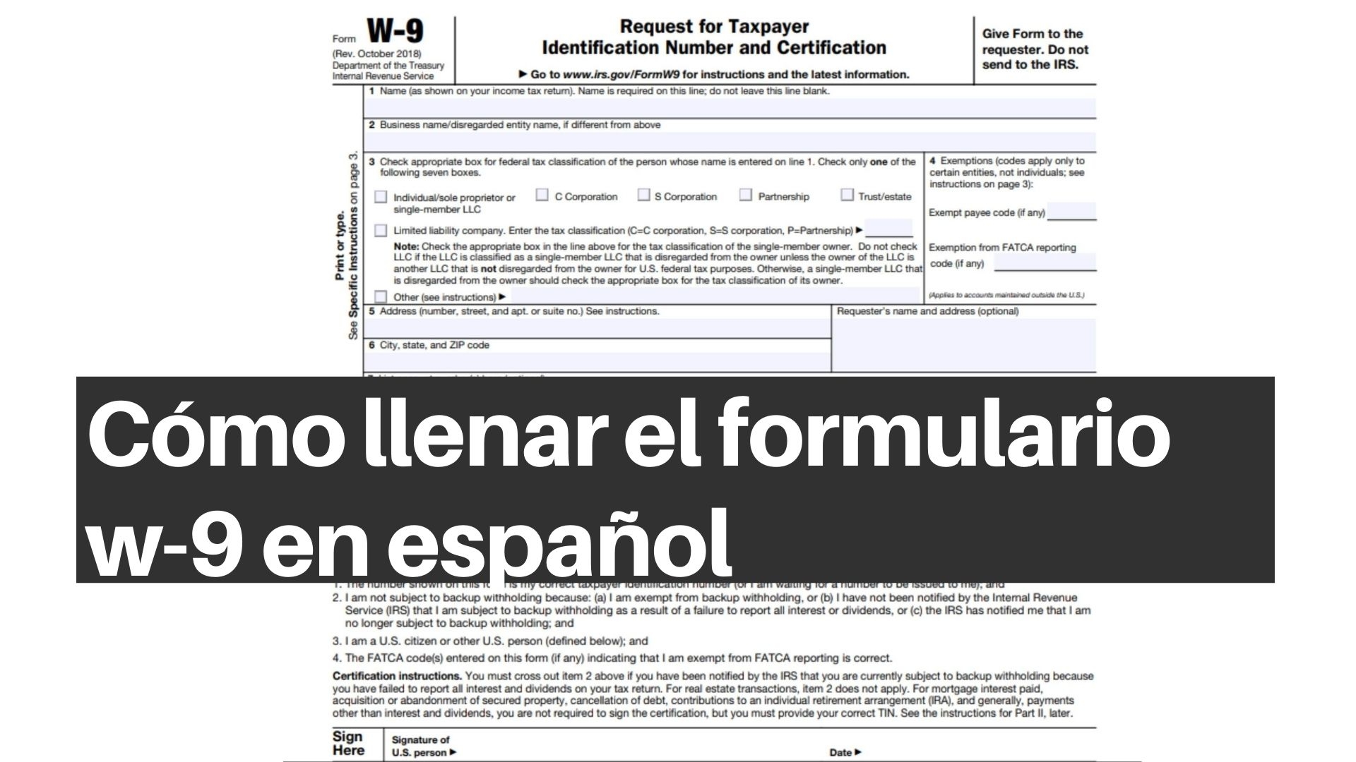 W-9 Form Spanish 2024