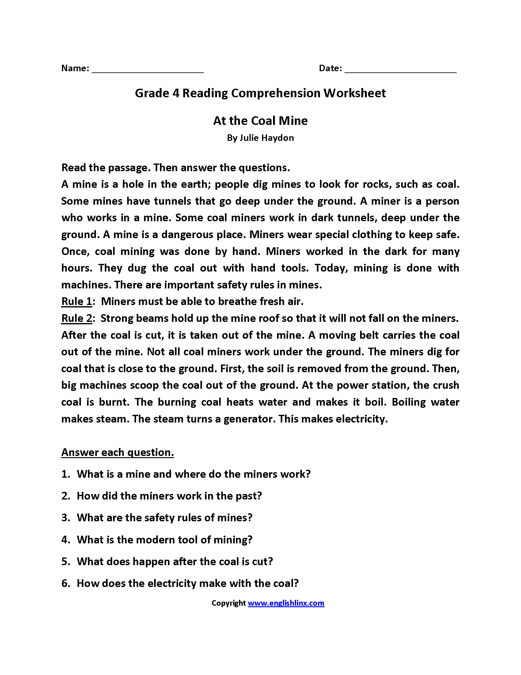 Fourth Grade Reading Worksheets Improve Fluency amp Comprehension