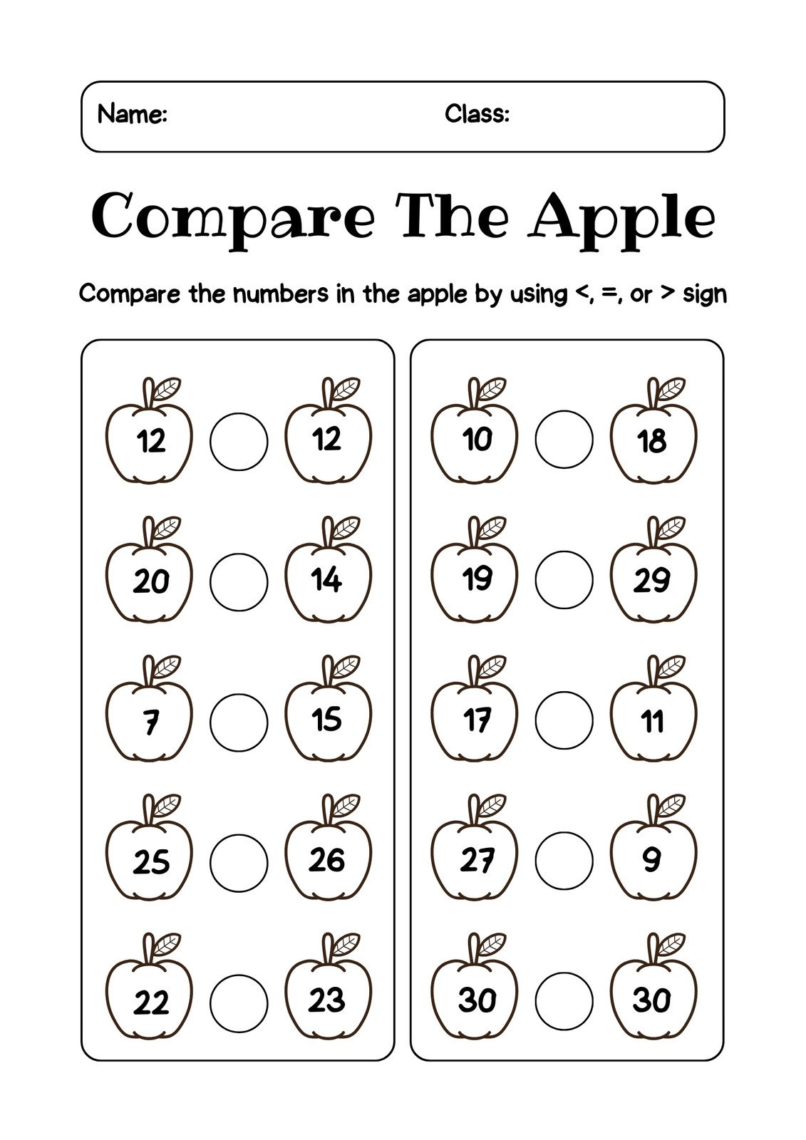 Printable Math Worksheets For 1st Graders