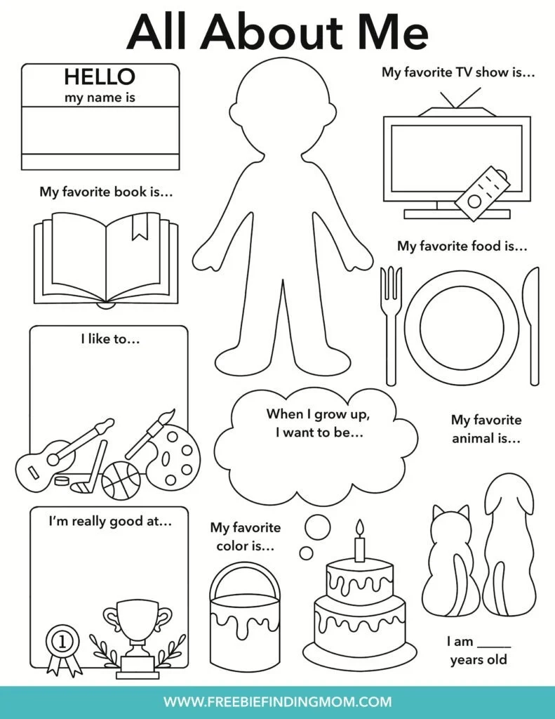 Free Printable All About Me Worksheets