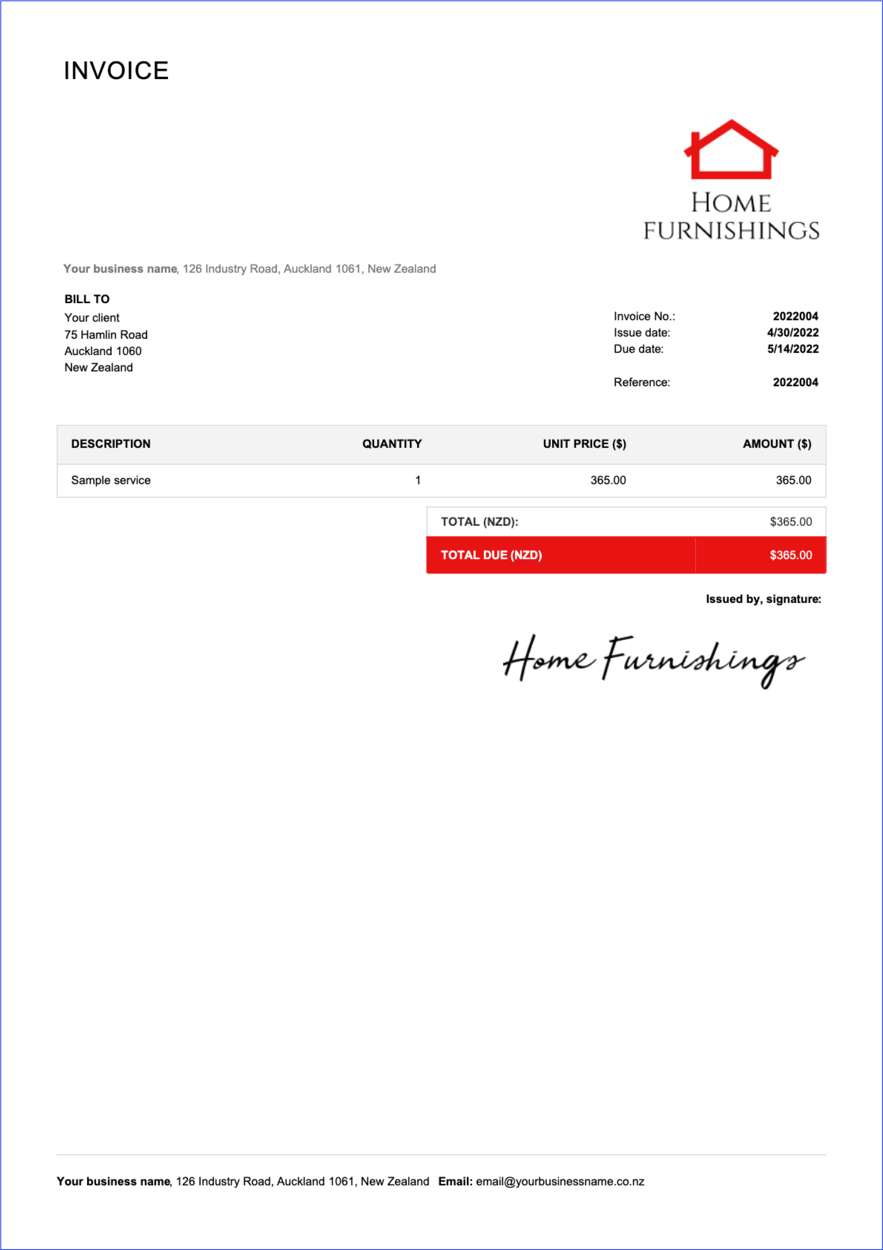 Printable Invoice Templates Word