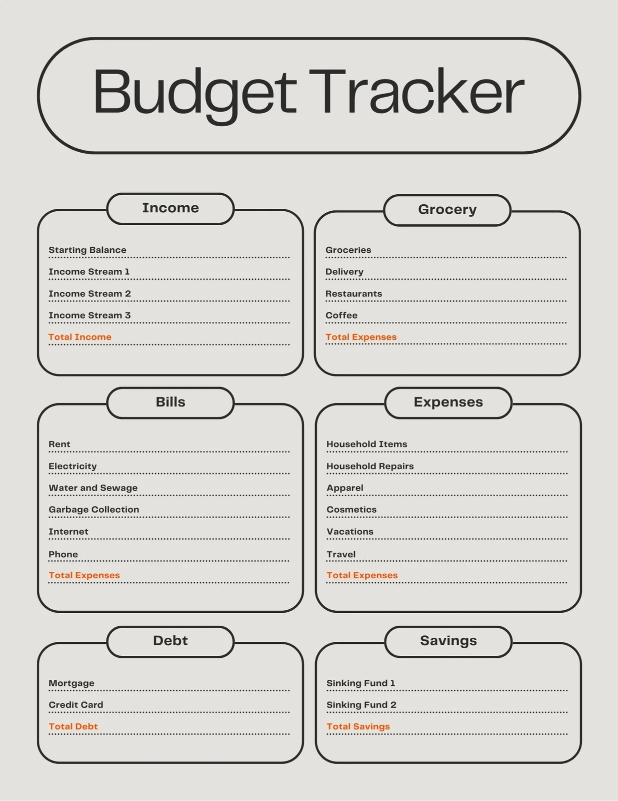 Pdf Beginner Printable Budget Worksheet