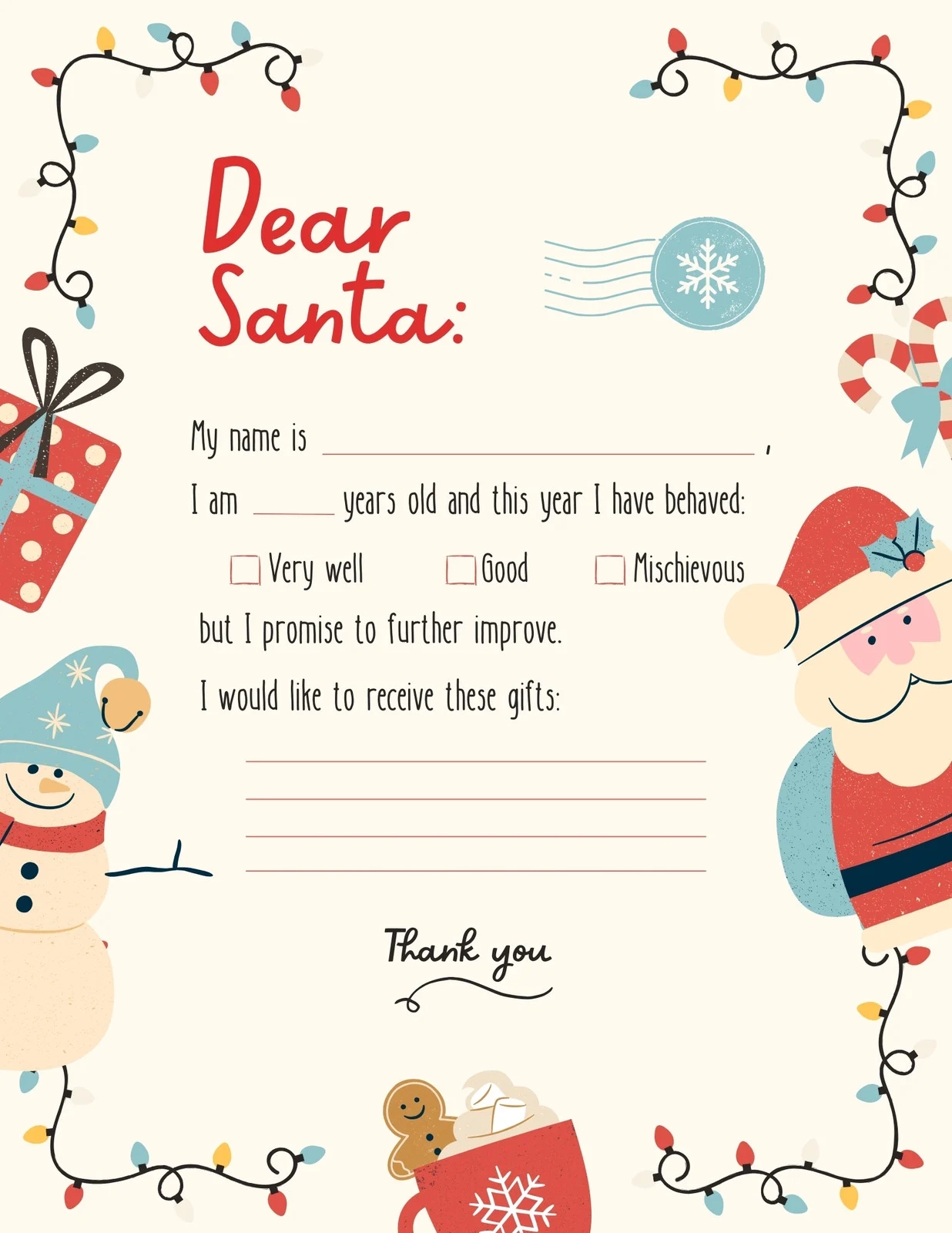 Free And Customizable Christmas Letter Templates Canva