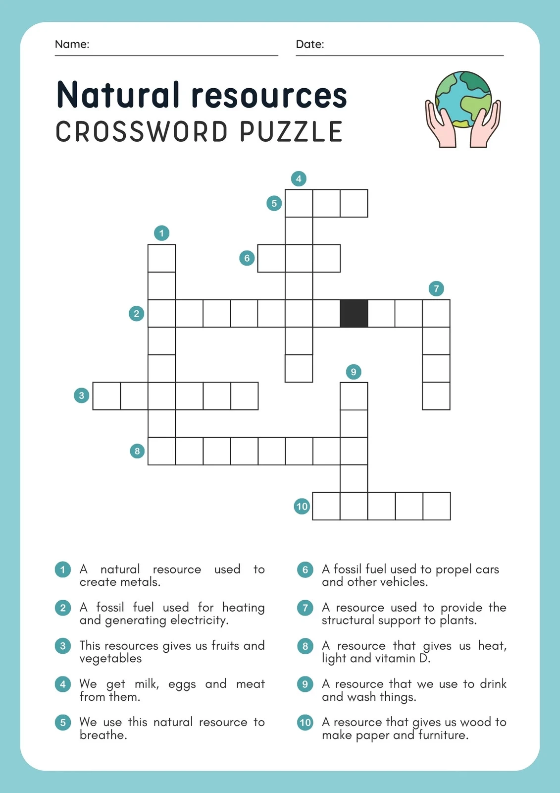 Crossword Puzzles Template Printable
