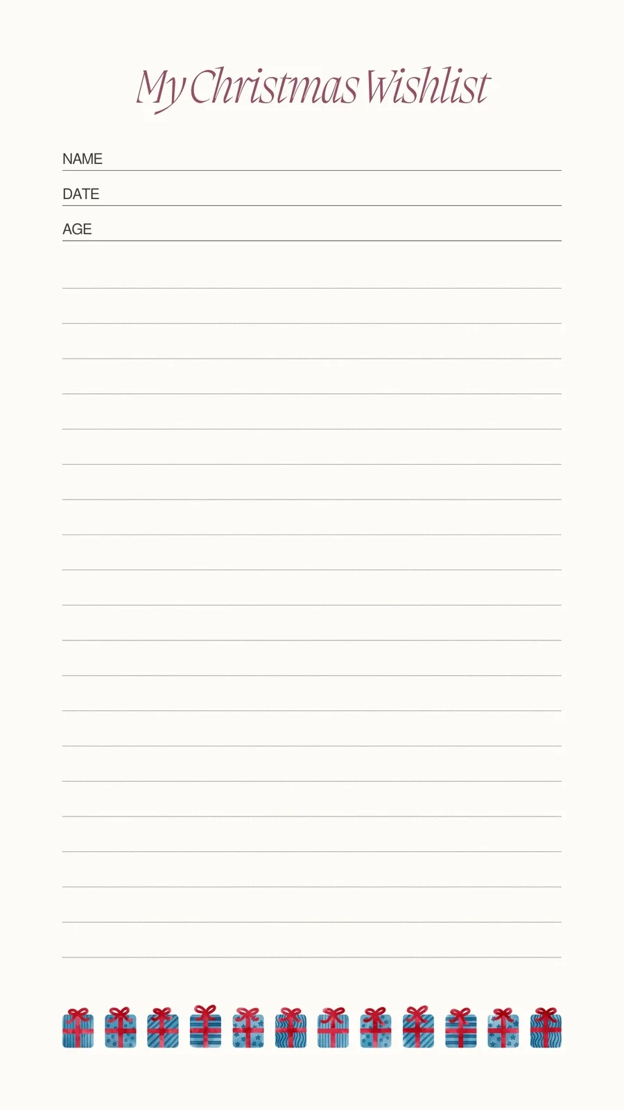 Free And Customizable Holiday Wishlist Templates
