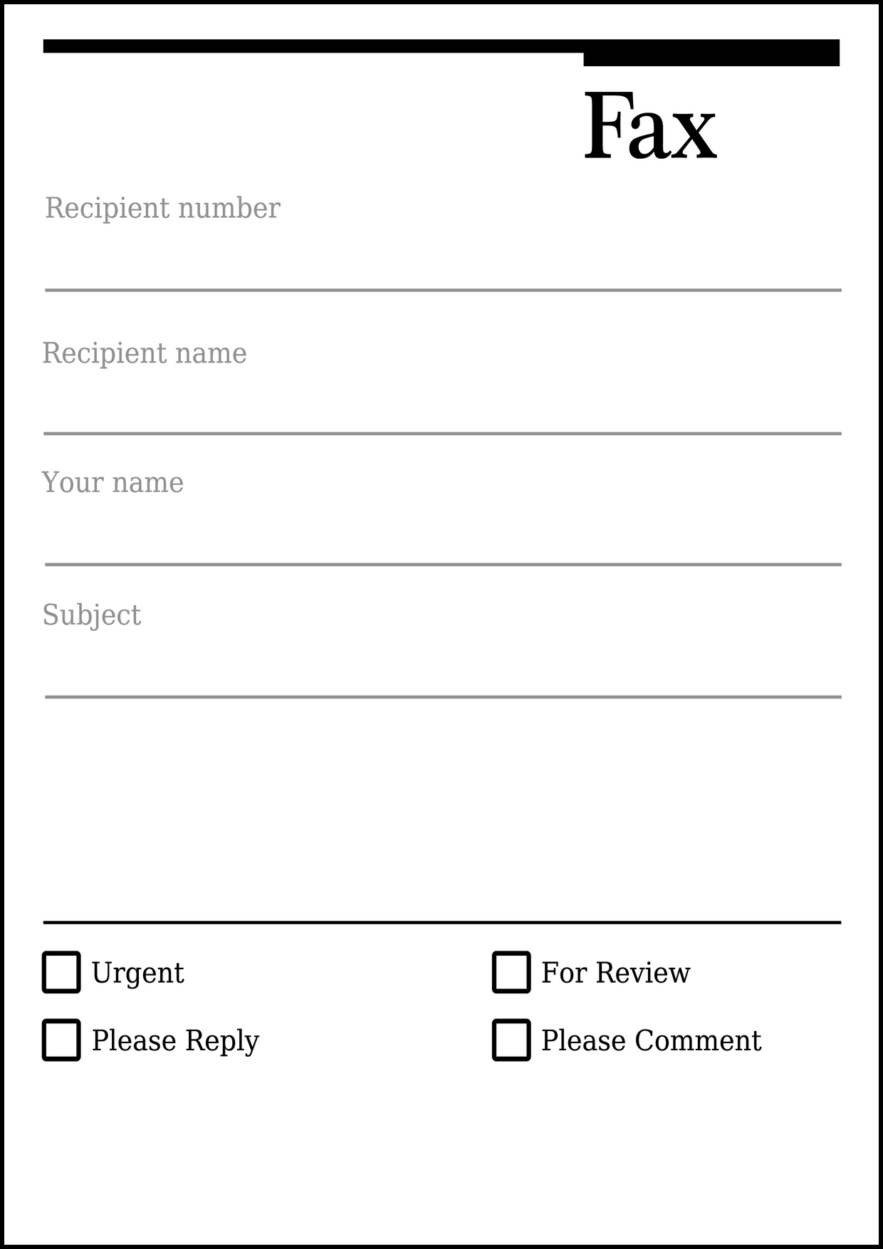 Free Printable Fax Cover Page Template