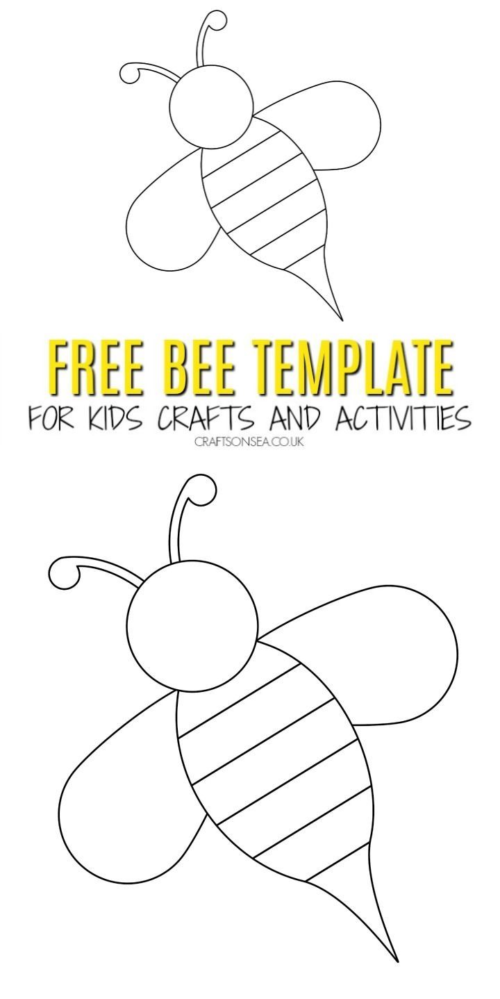 Free Bee Template For Kids Crafts And Activities