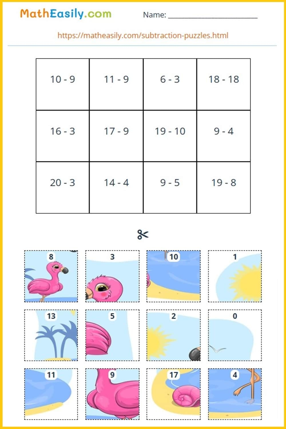 Cut And Paste Math Worksheets Printable