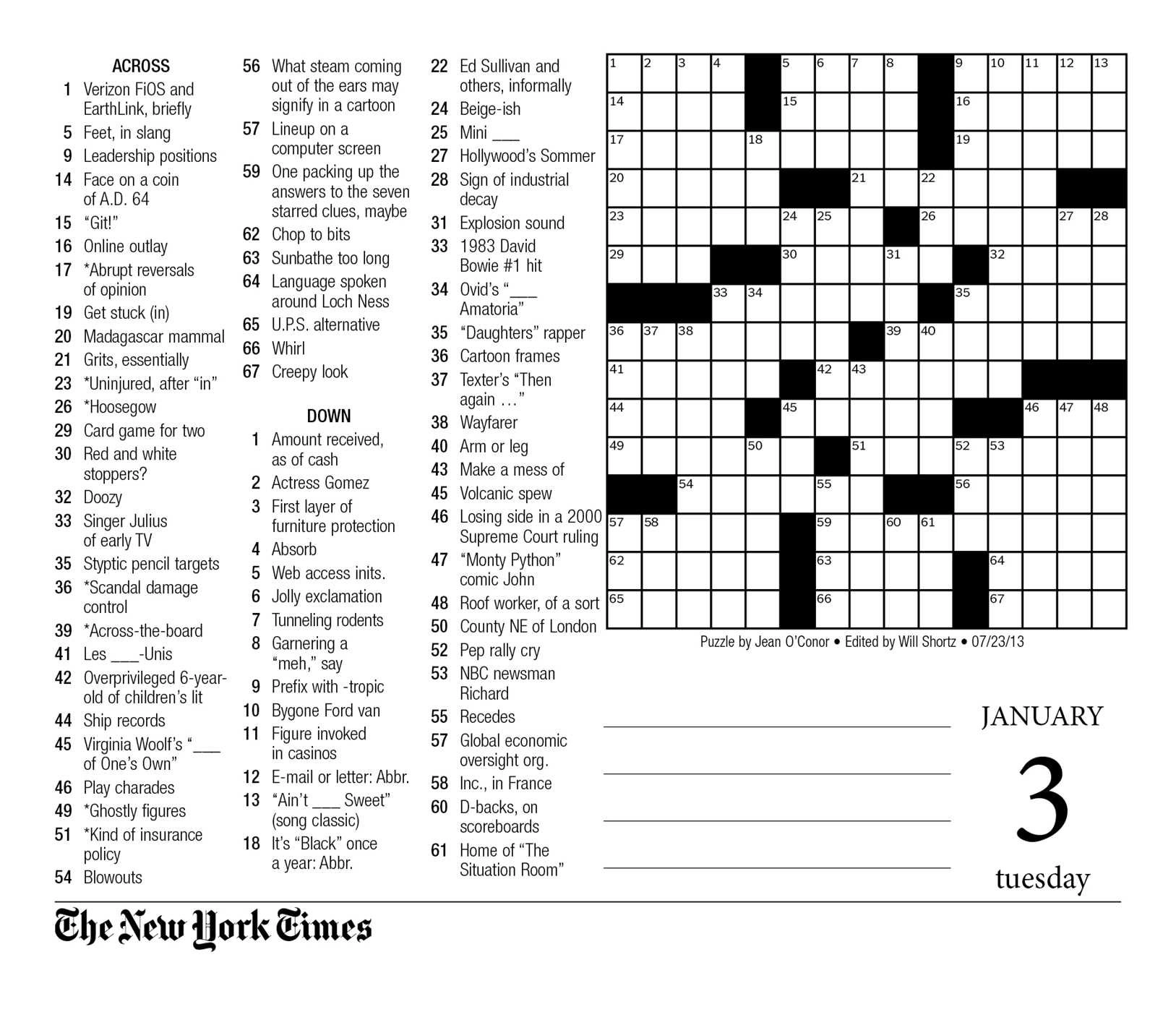 Free Printable Sunday Crosswords