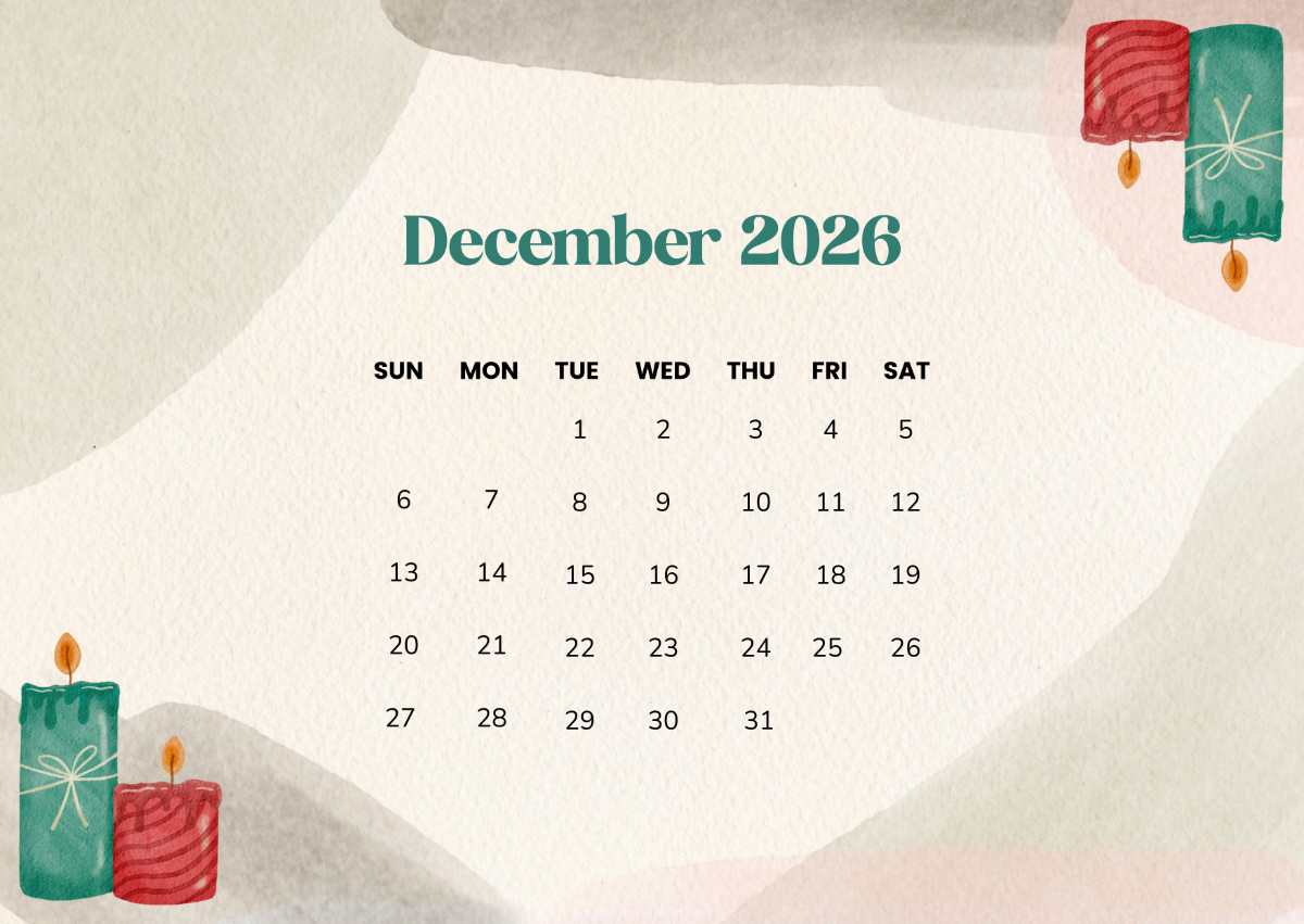 Free December 2026 Advent Calendar Template To Edit Online