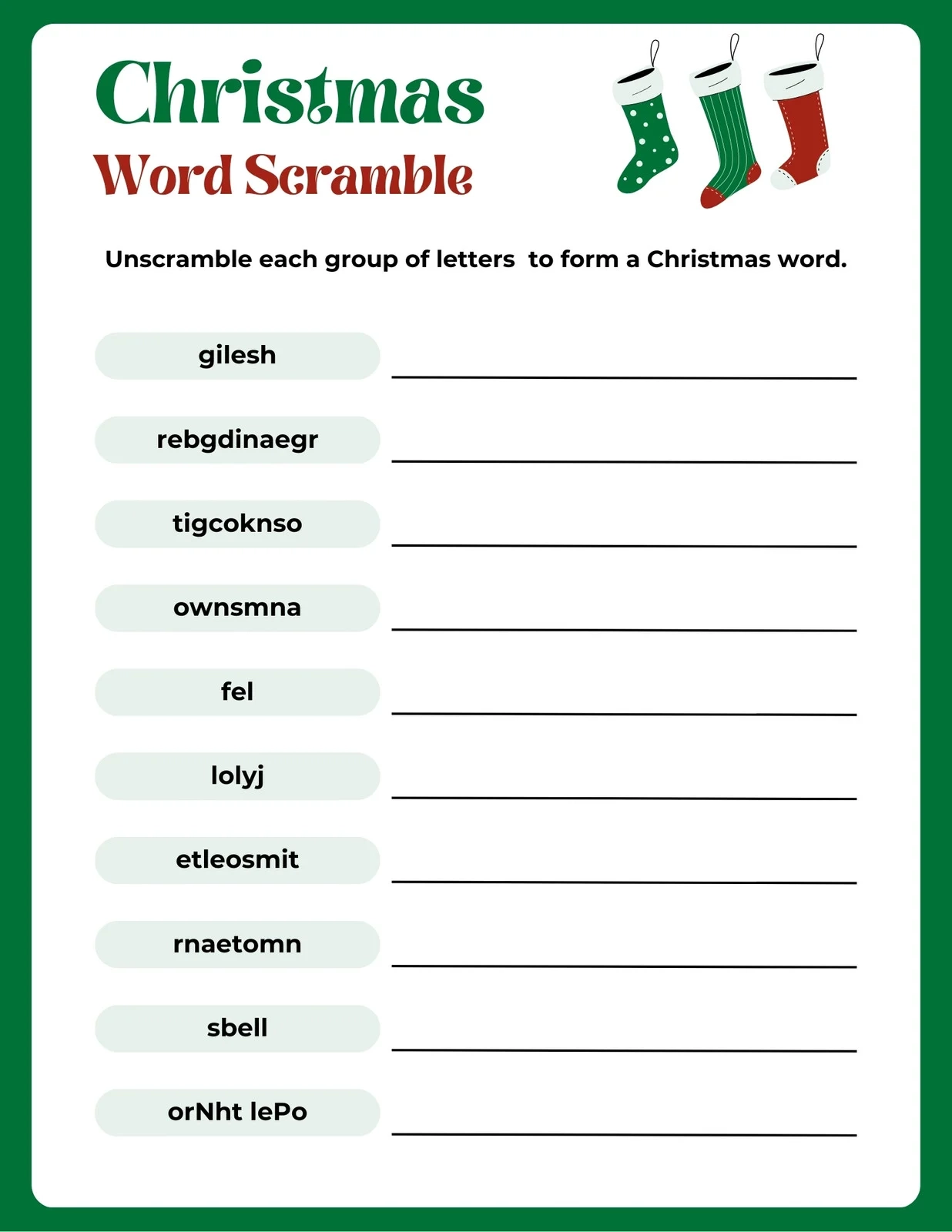 Free Printable Holiday Worksheets For Adults