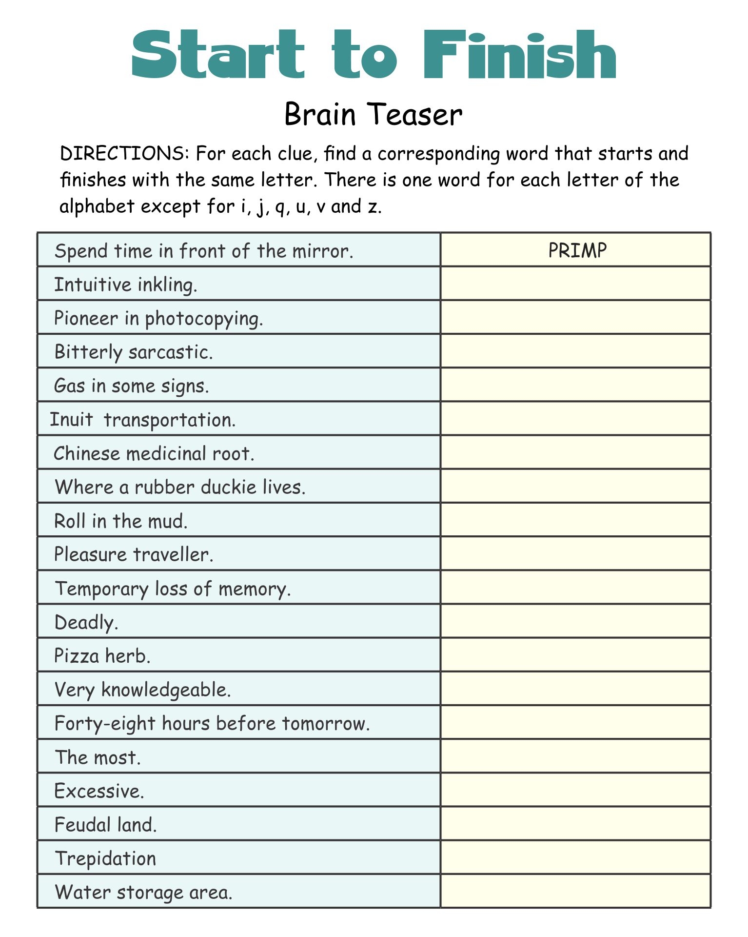Free Printable Cognitive Worksheets For Adults