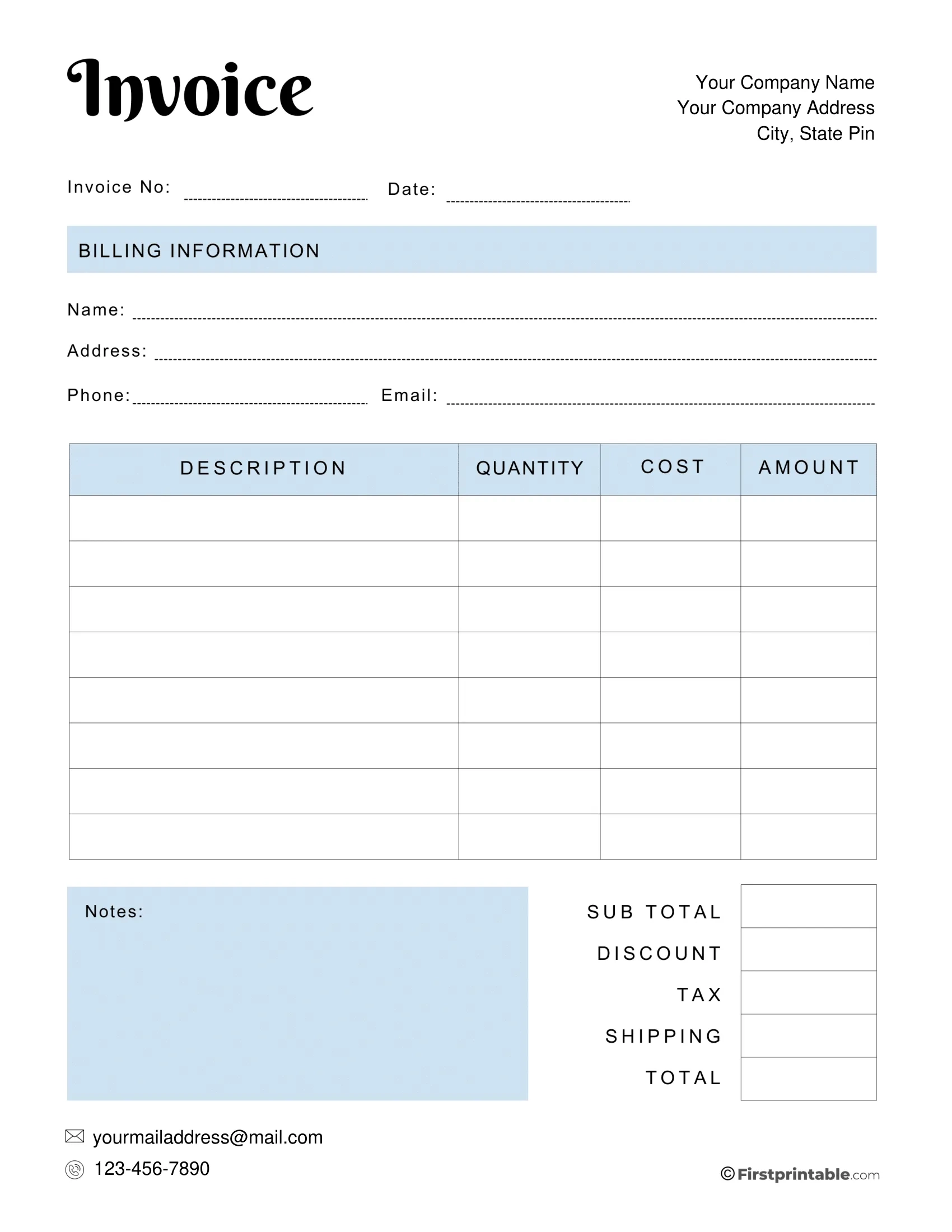 Free Printable Templates For Receipts