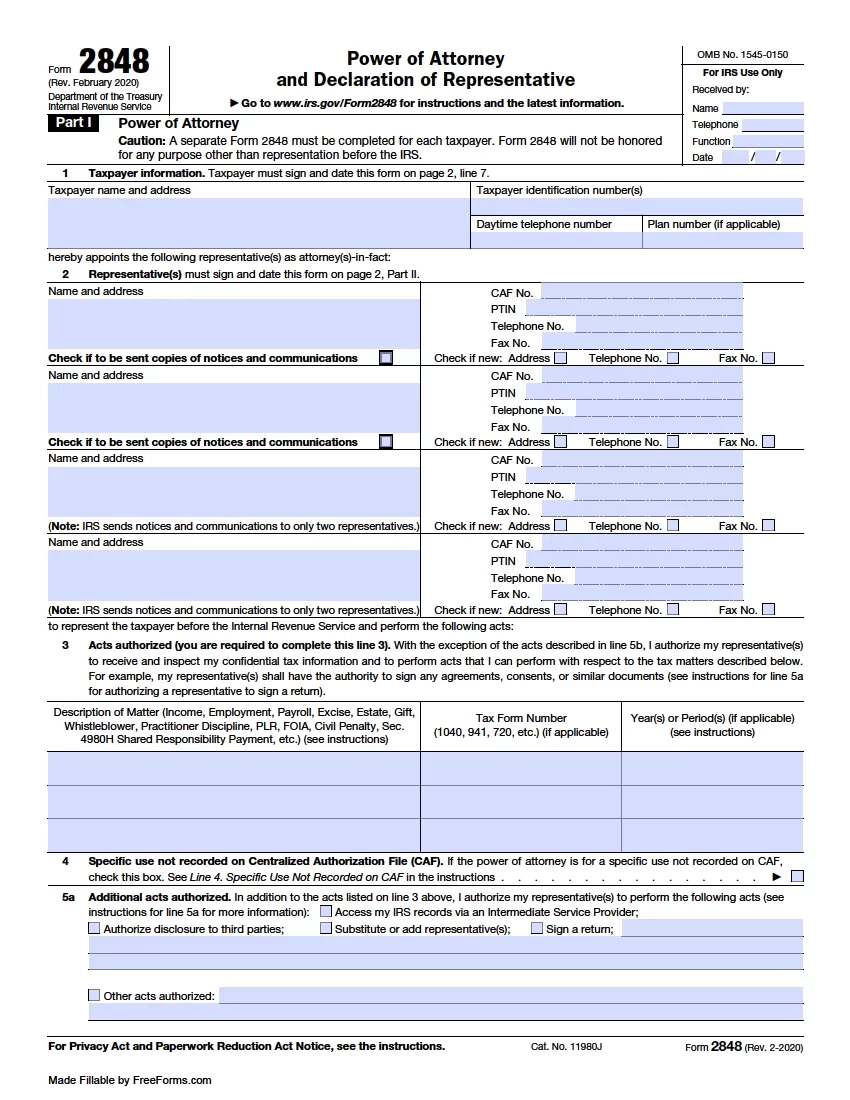 Revoke Irs Power Of Attorney Form 2848