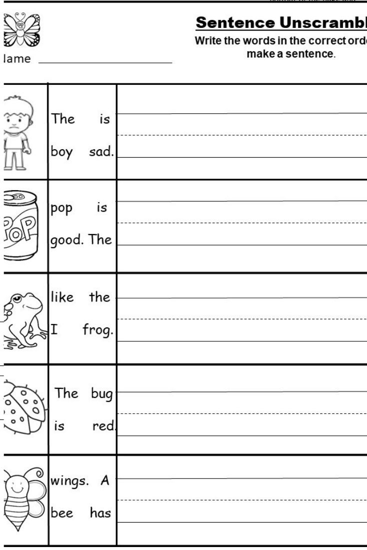 Free Printable Kindergarten Worksheet Writing