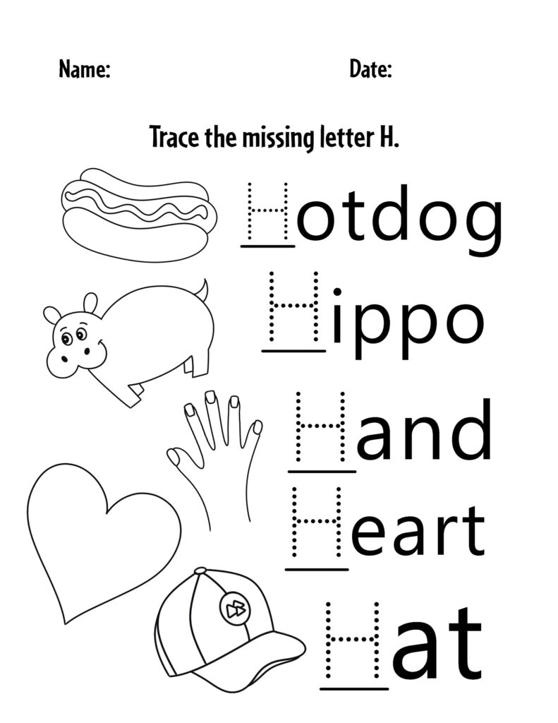 Free Printable Letter H Worksheets