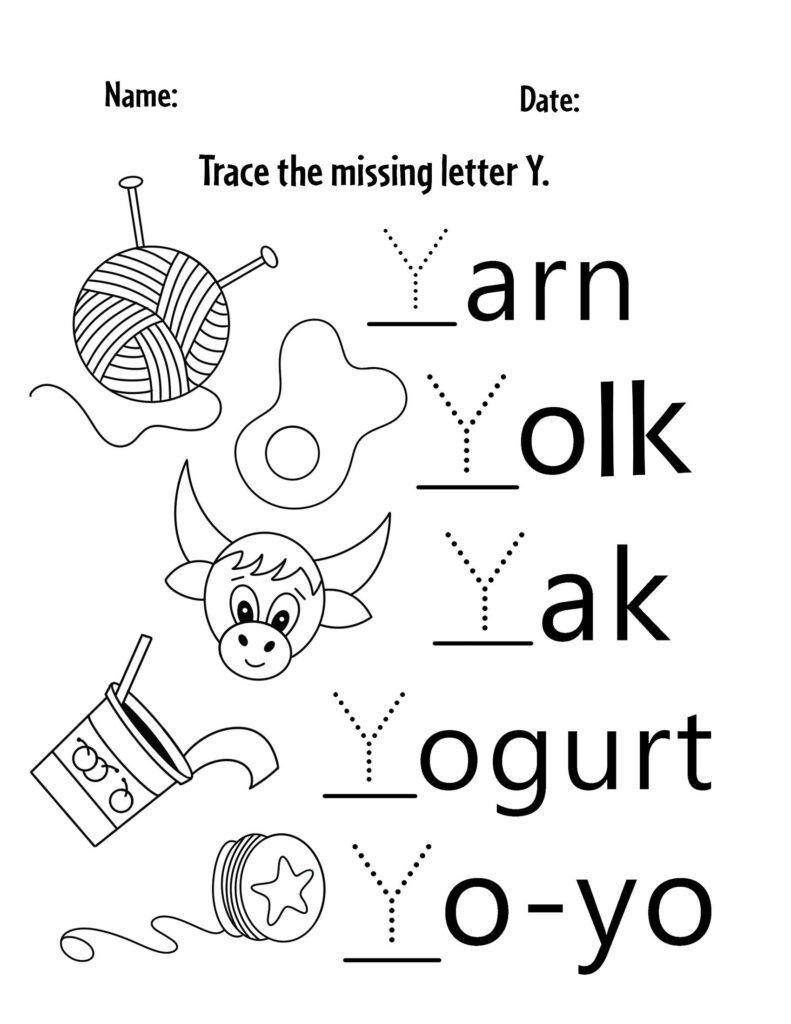 Letter Y Free Printable