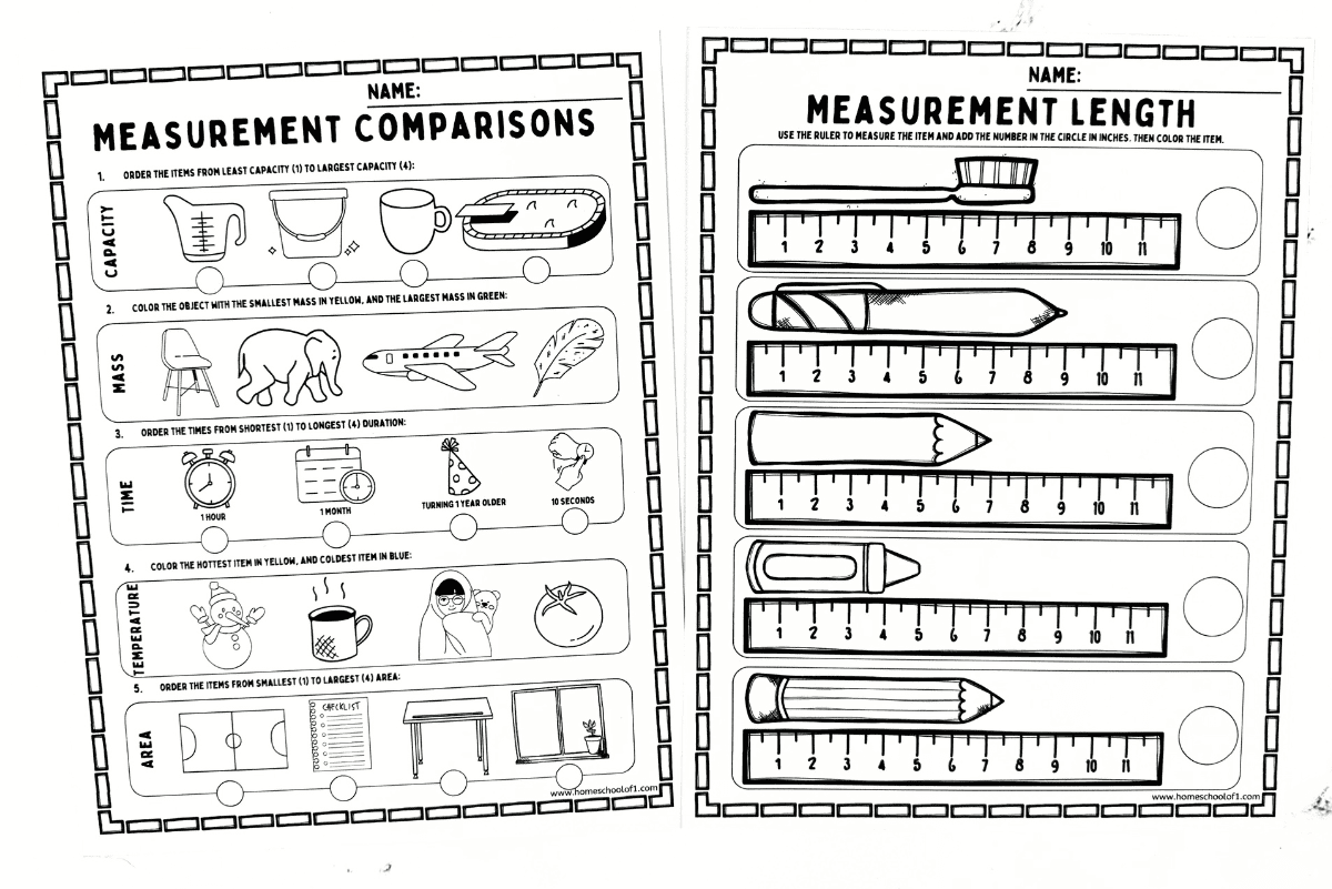 Free Printable Measurement Worksheets