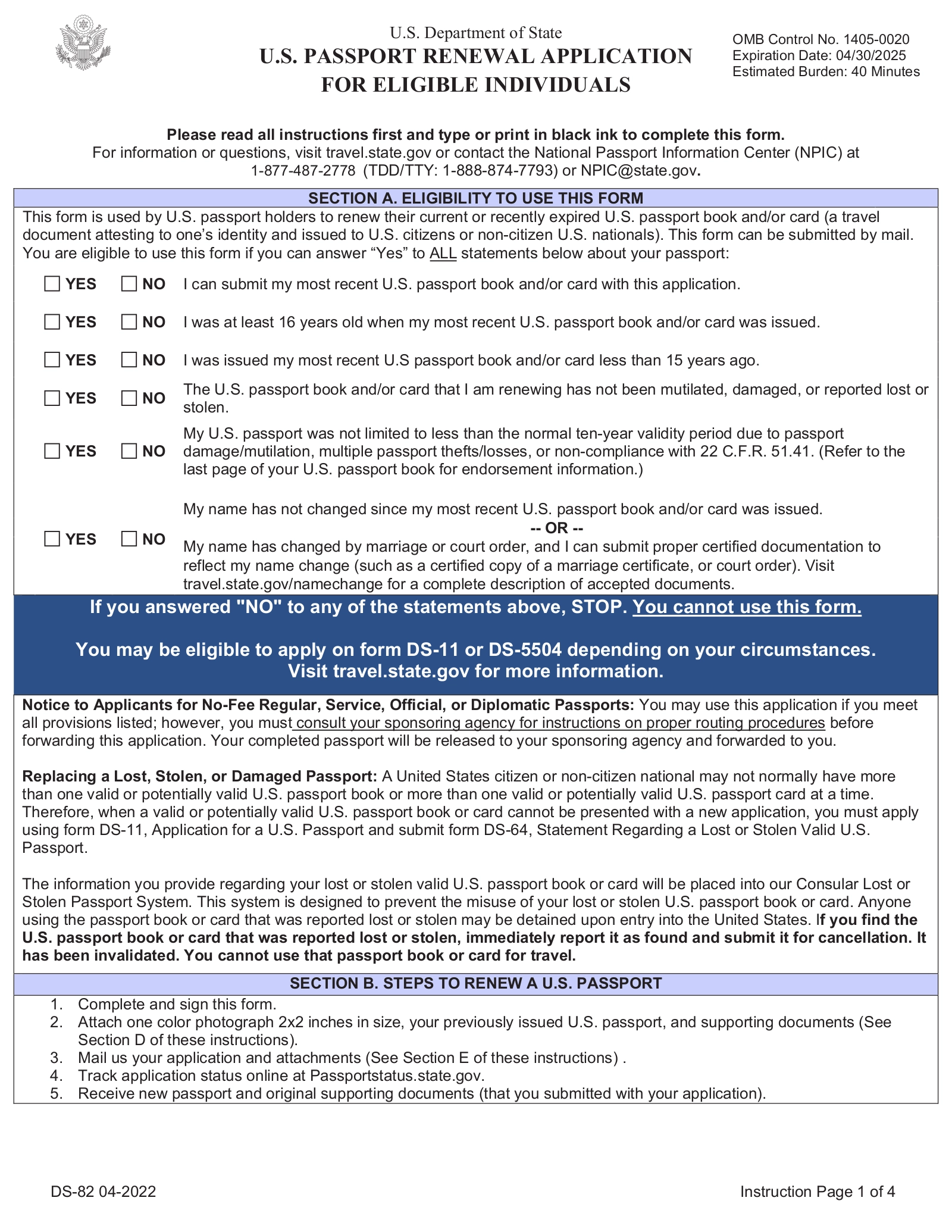 Us Passport Application Form 2023
