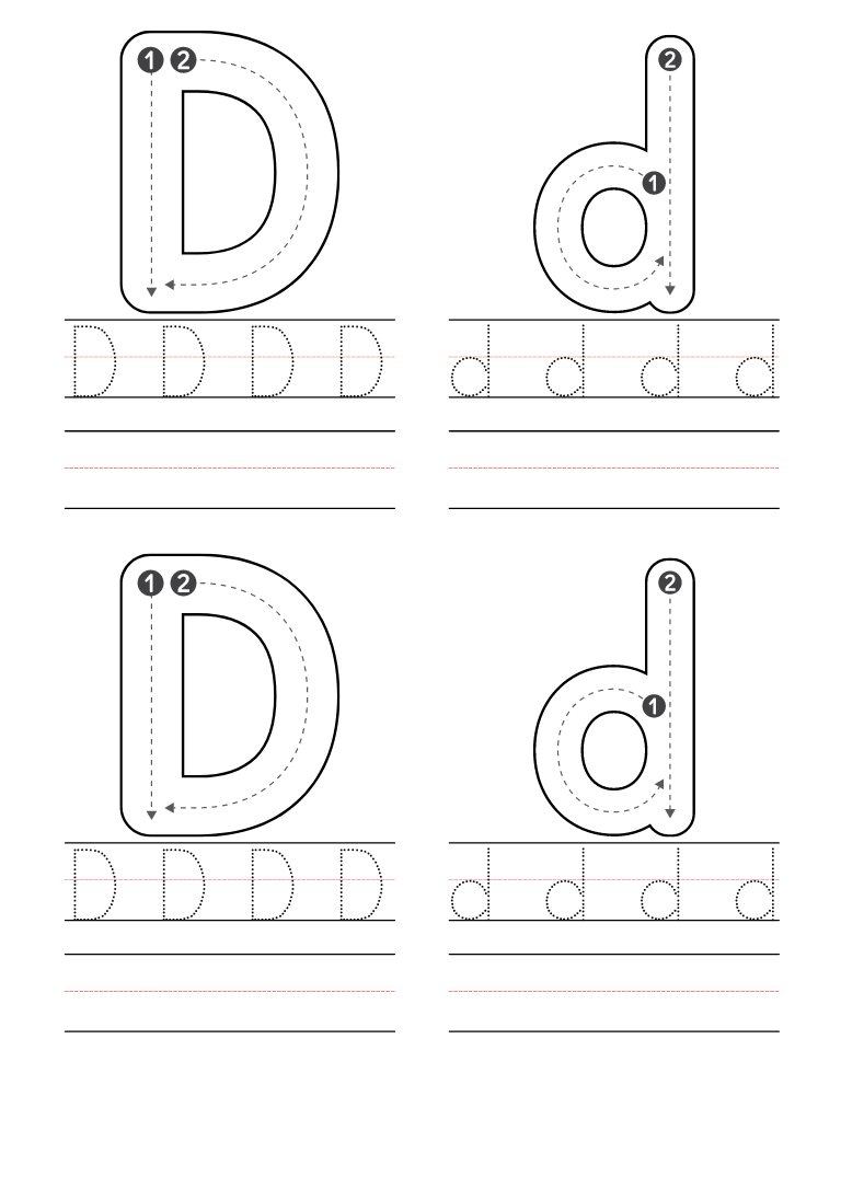 Free Printable Letter D Worksheets