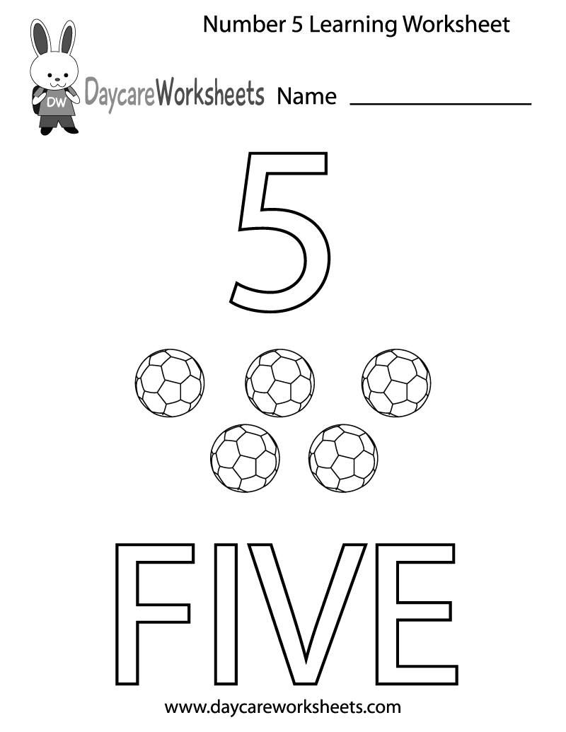 Number 5 Worksheet Printable