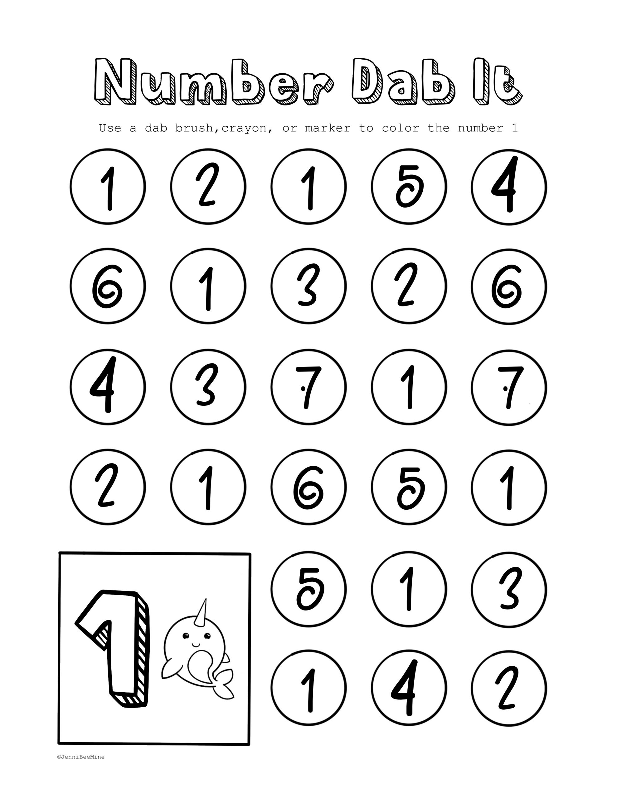 Number Printable Worksheets Preschool
