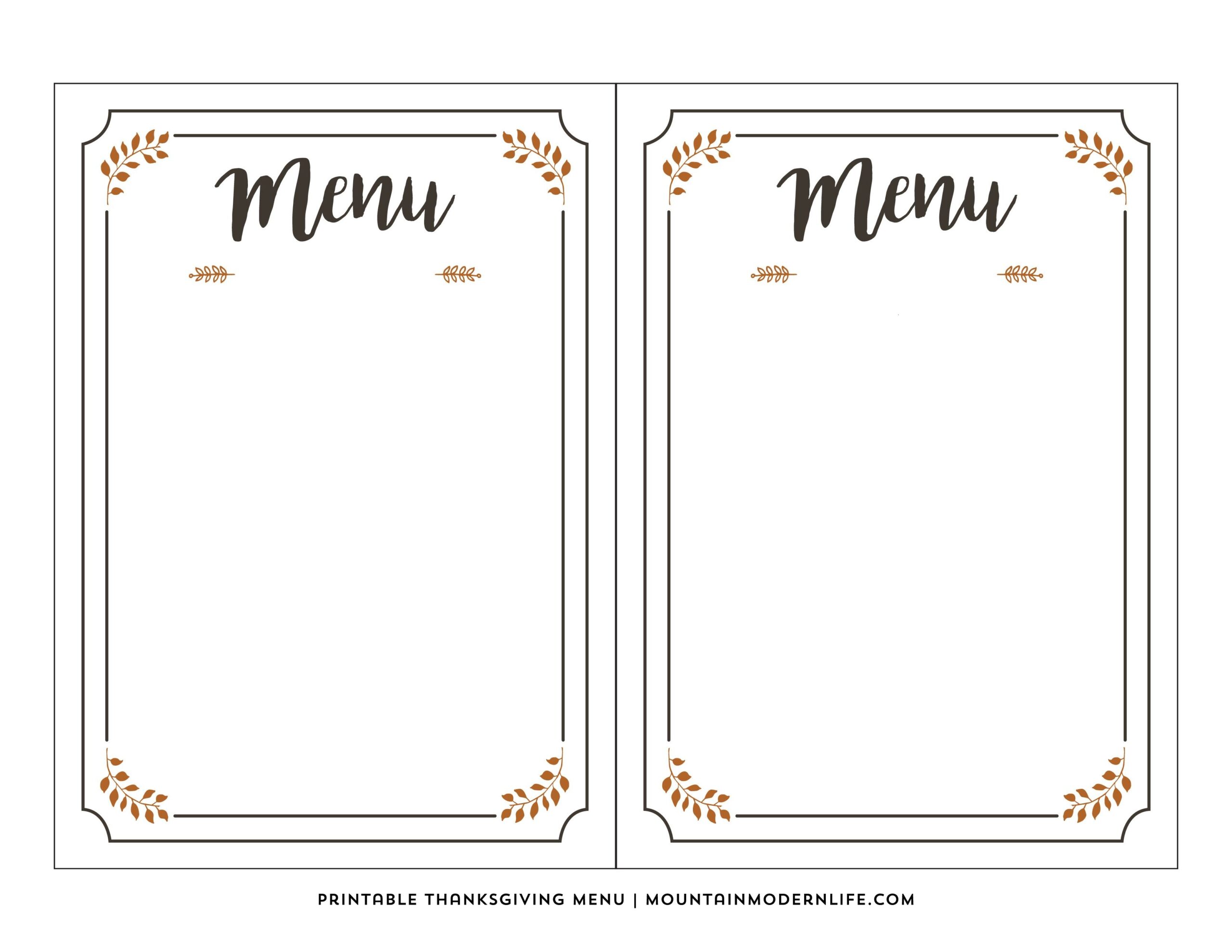 Free Print Menu Templates Word Menu Template Free Download Print 