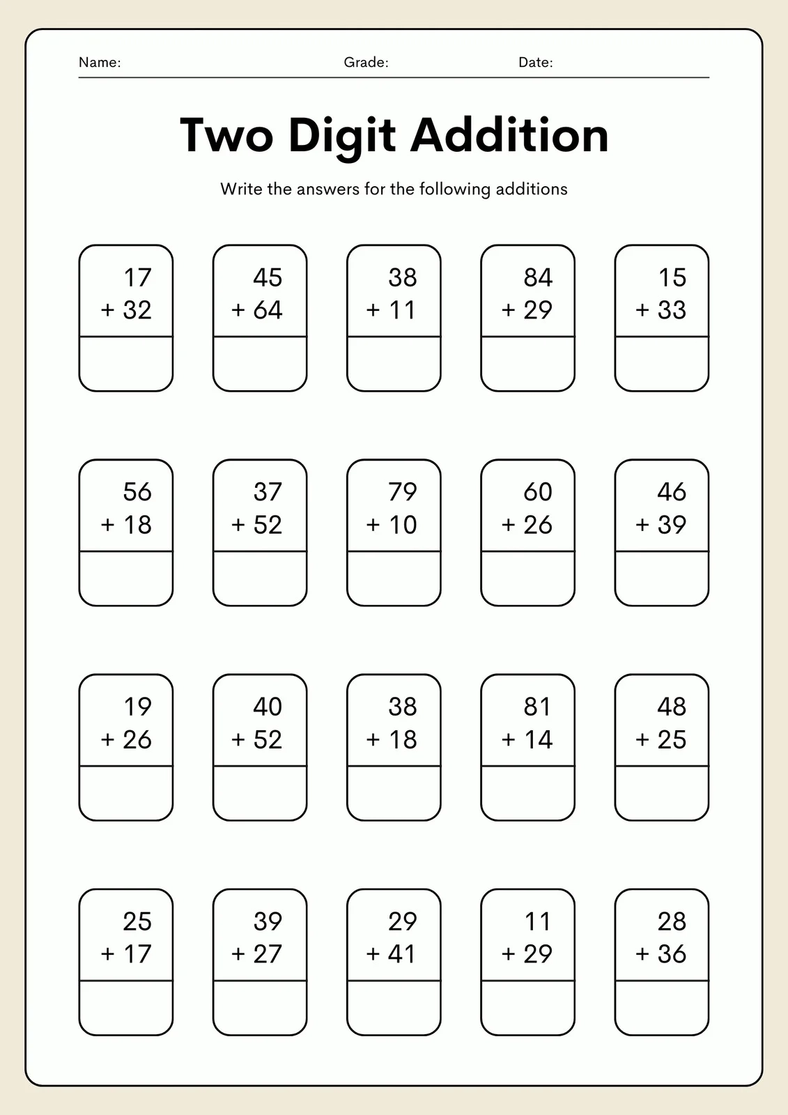 Printable Second Grade Math Worksheets Free