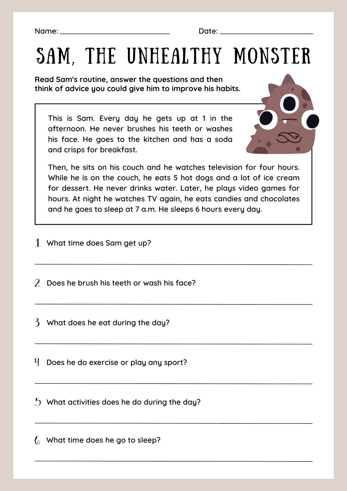 Free Printable 3rd Grade Reading Worksheet Templates Worksheets 