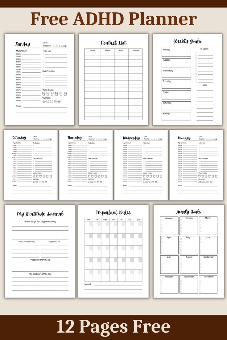 Free Printable Adhd Therapy Worksheets