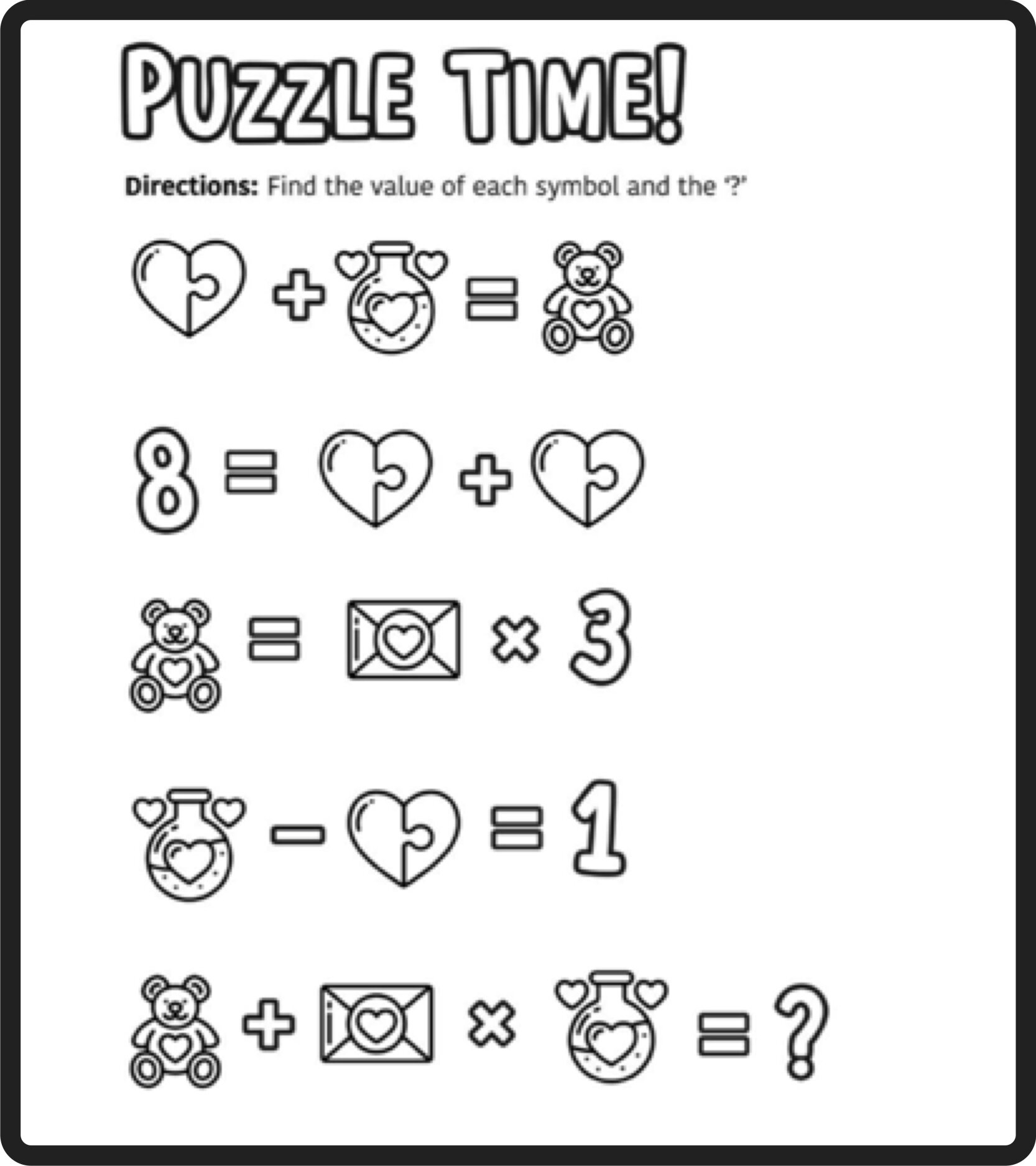 Algebra Puzzles Printable Free