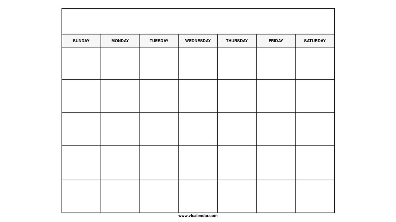 Free Printable Blank Calendar Template