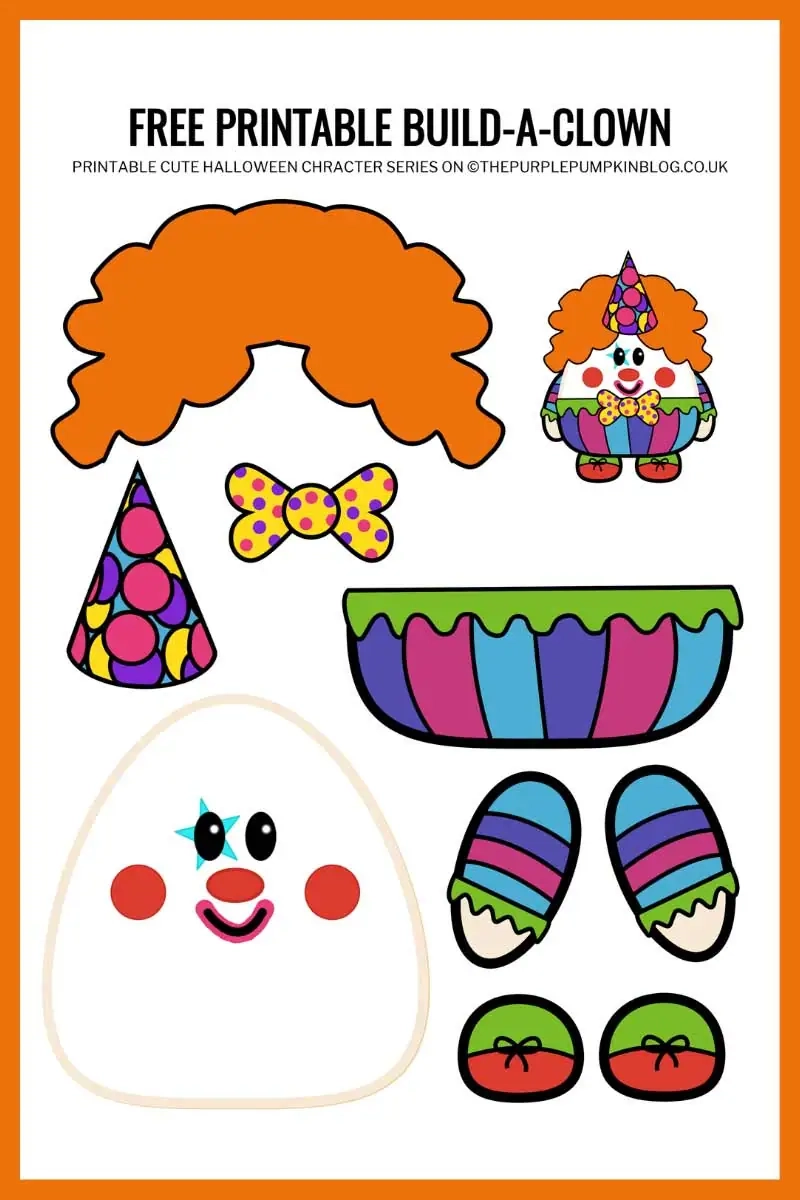 Free Printable Build A Clown Template Halloween Paper Craft 