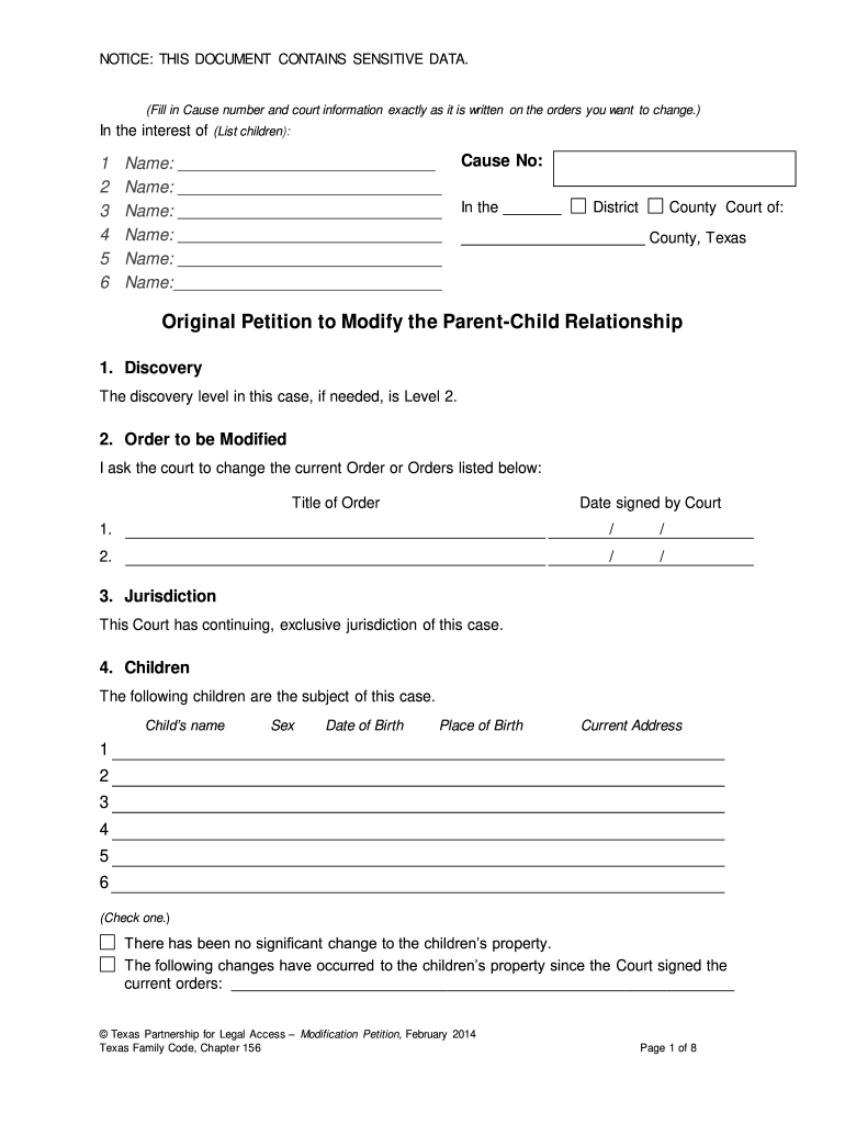 Free Printable Child Custody Forms Texas Fill Out amp Sign Online 