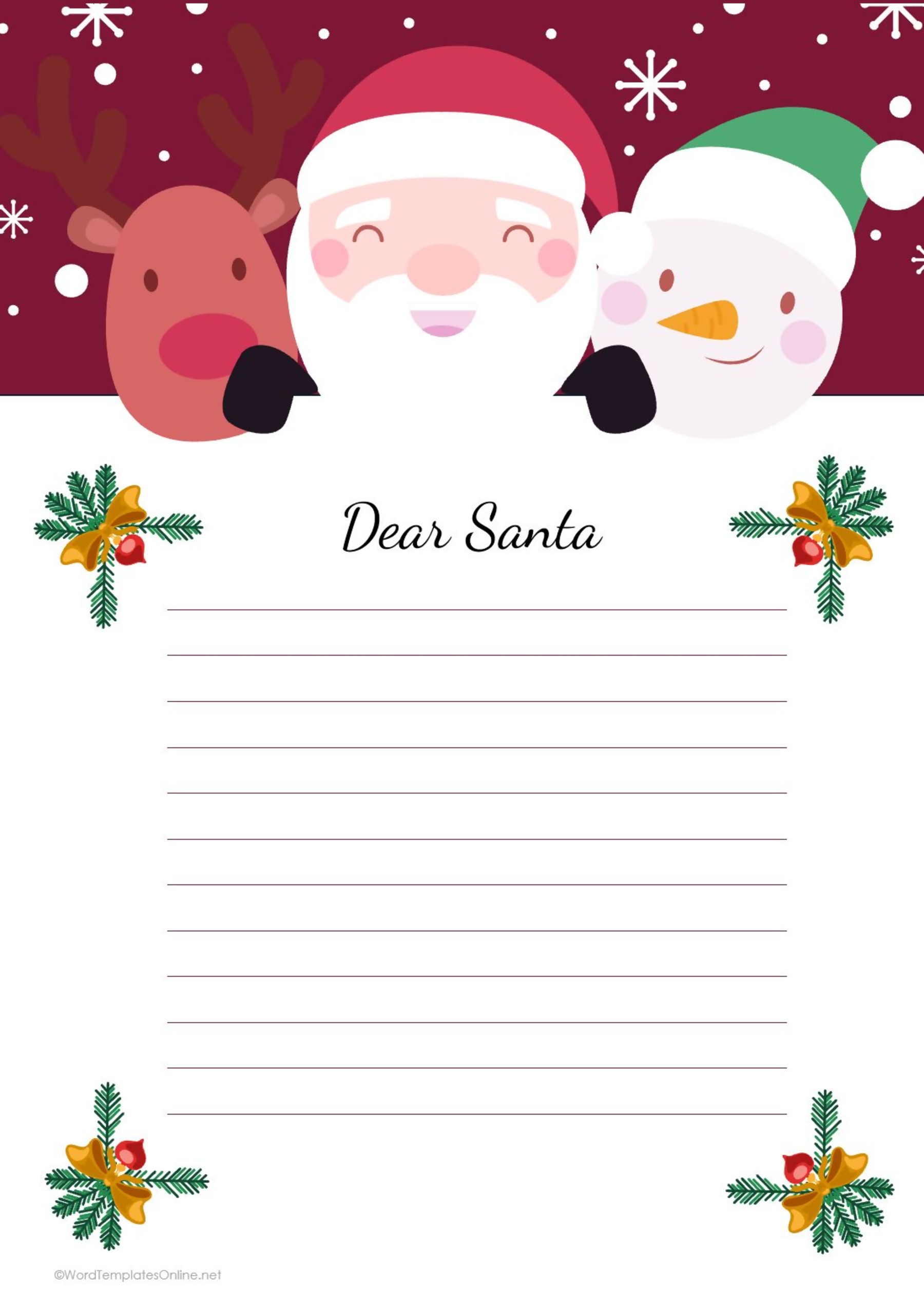 Christmas Letter Template Printable