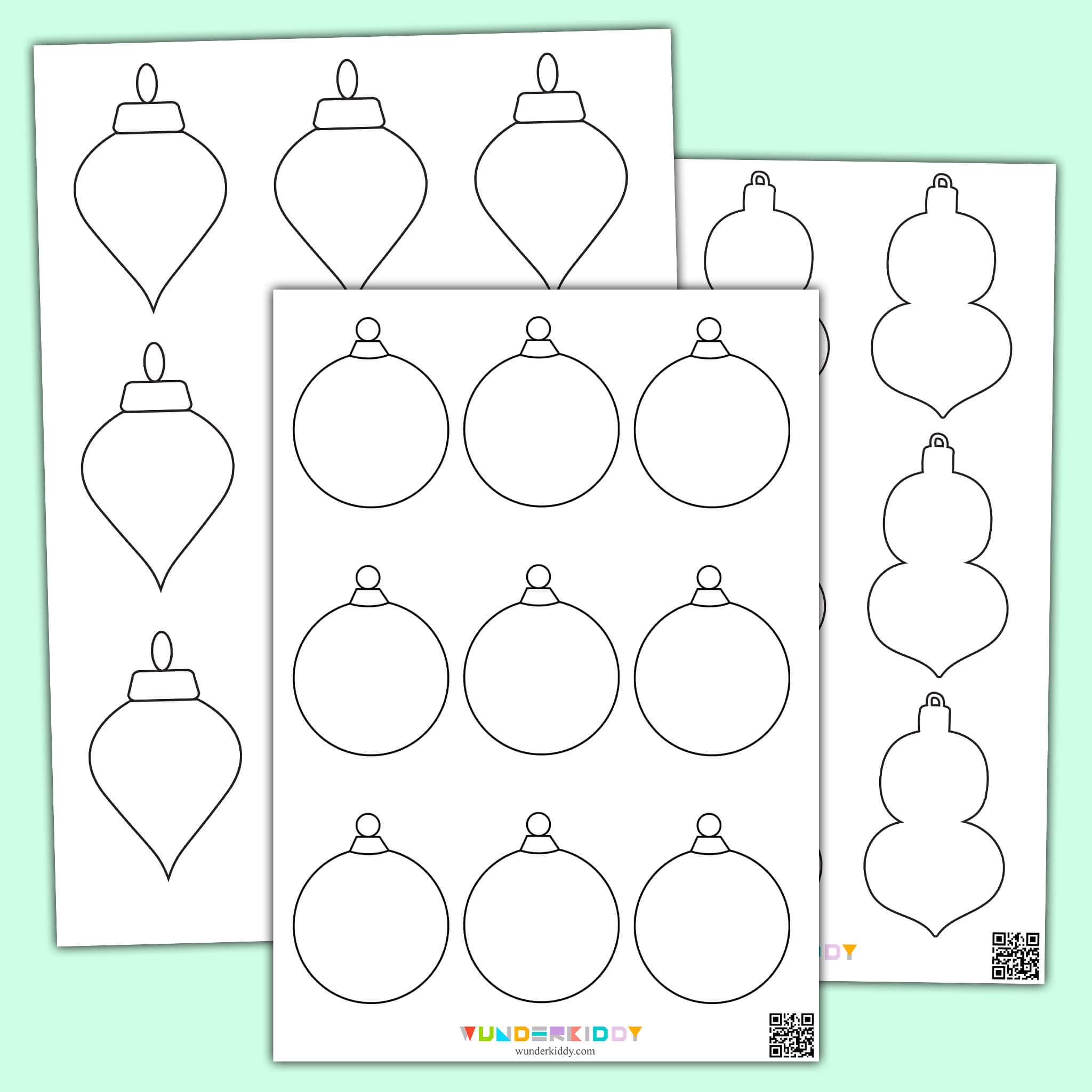 Free Printable Christmas Bauble Templates