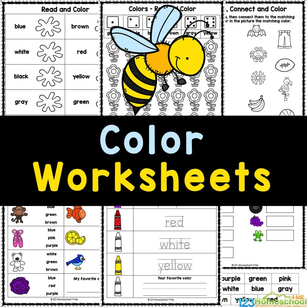 Printable Color Worksheets For Kindergarten