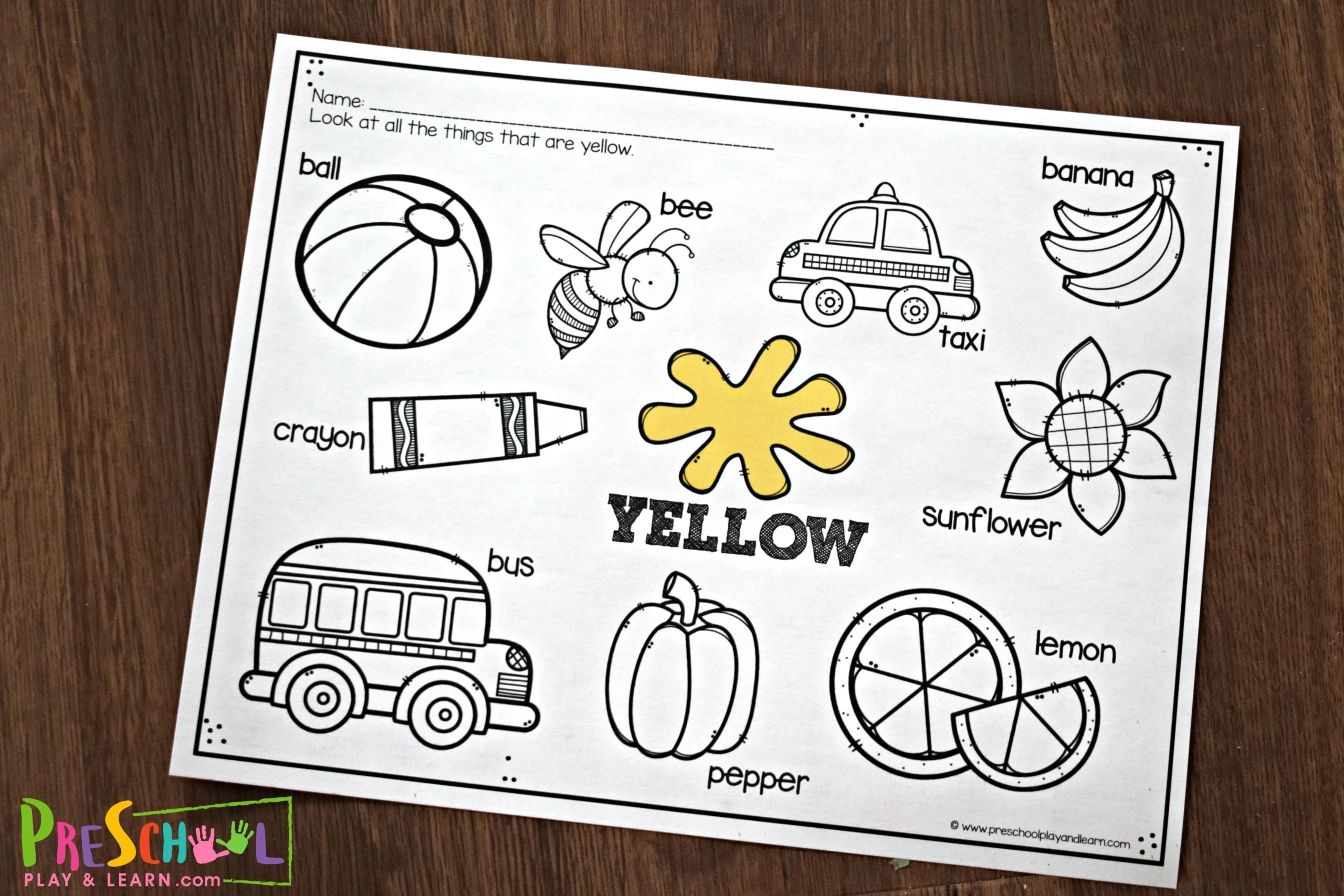 Kindergarten Printable Worksheets Colors