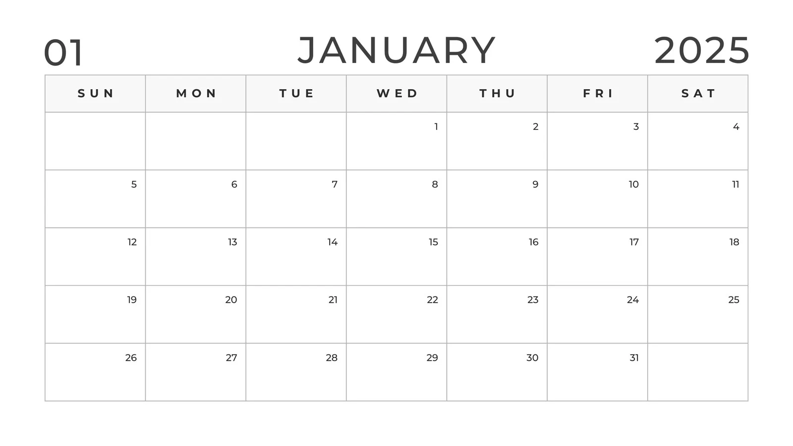 Free Printable Monthly Calendar Blank