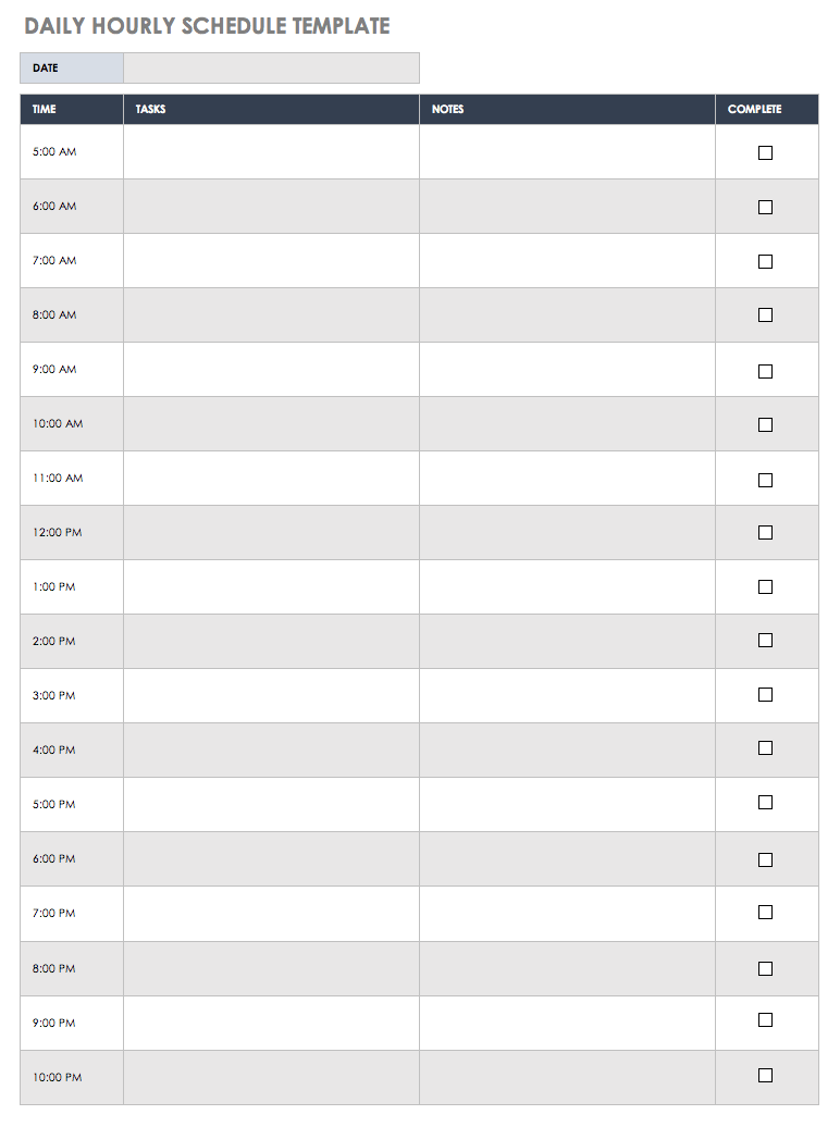 Free Printable Daily Calendar Templates