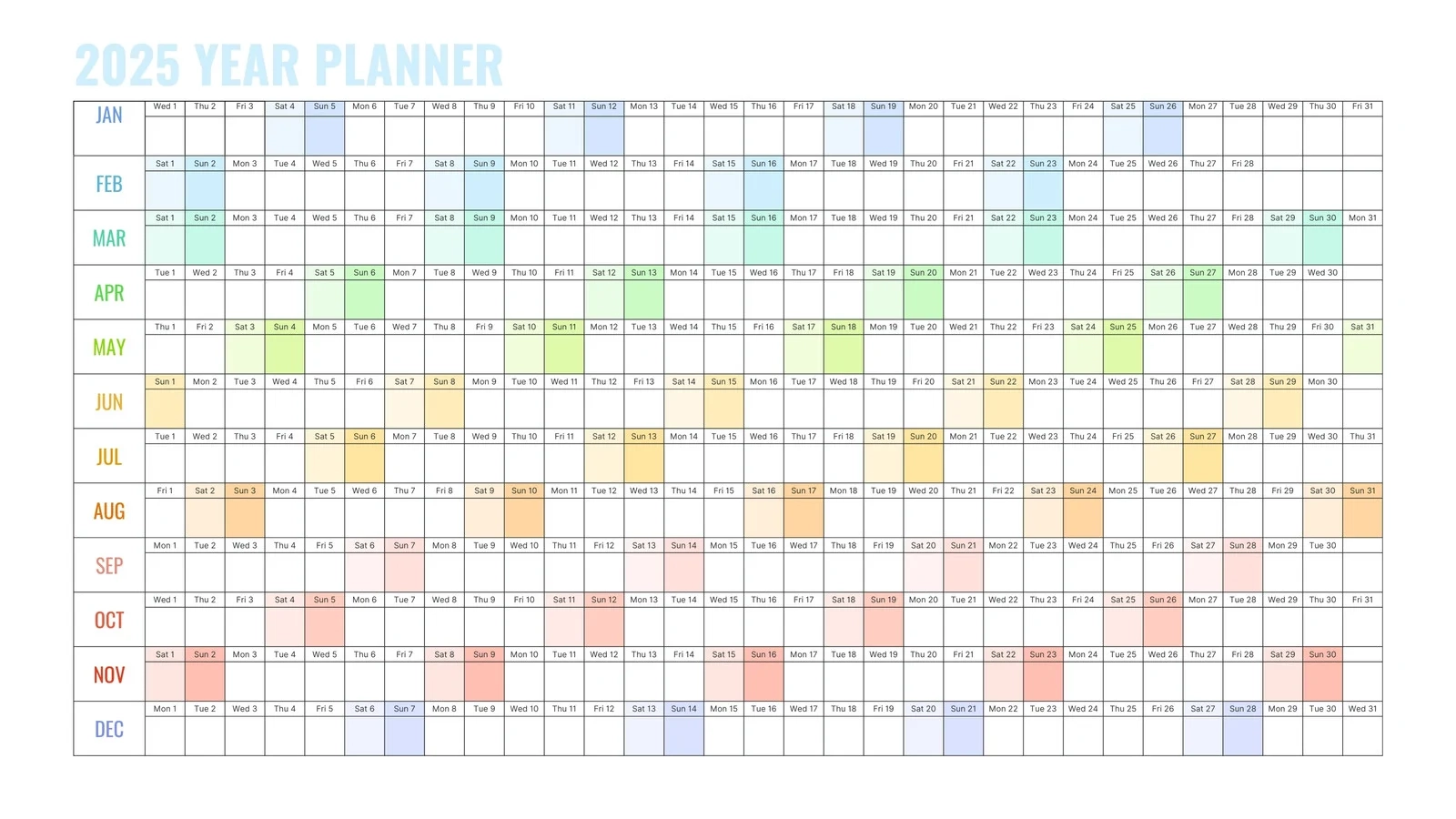 Printable Blank Event Calendar