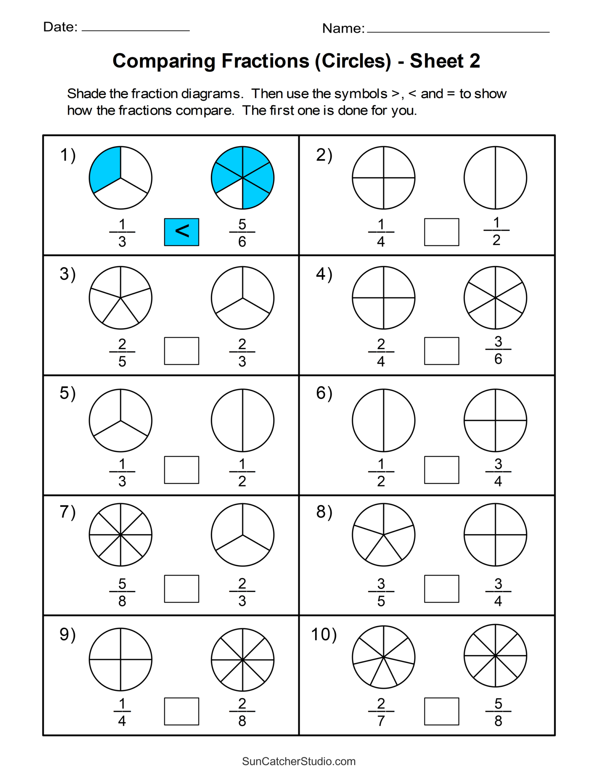 Printable Fraction Worksheets For 4th Graders