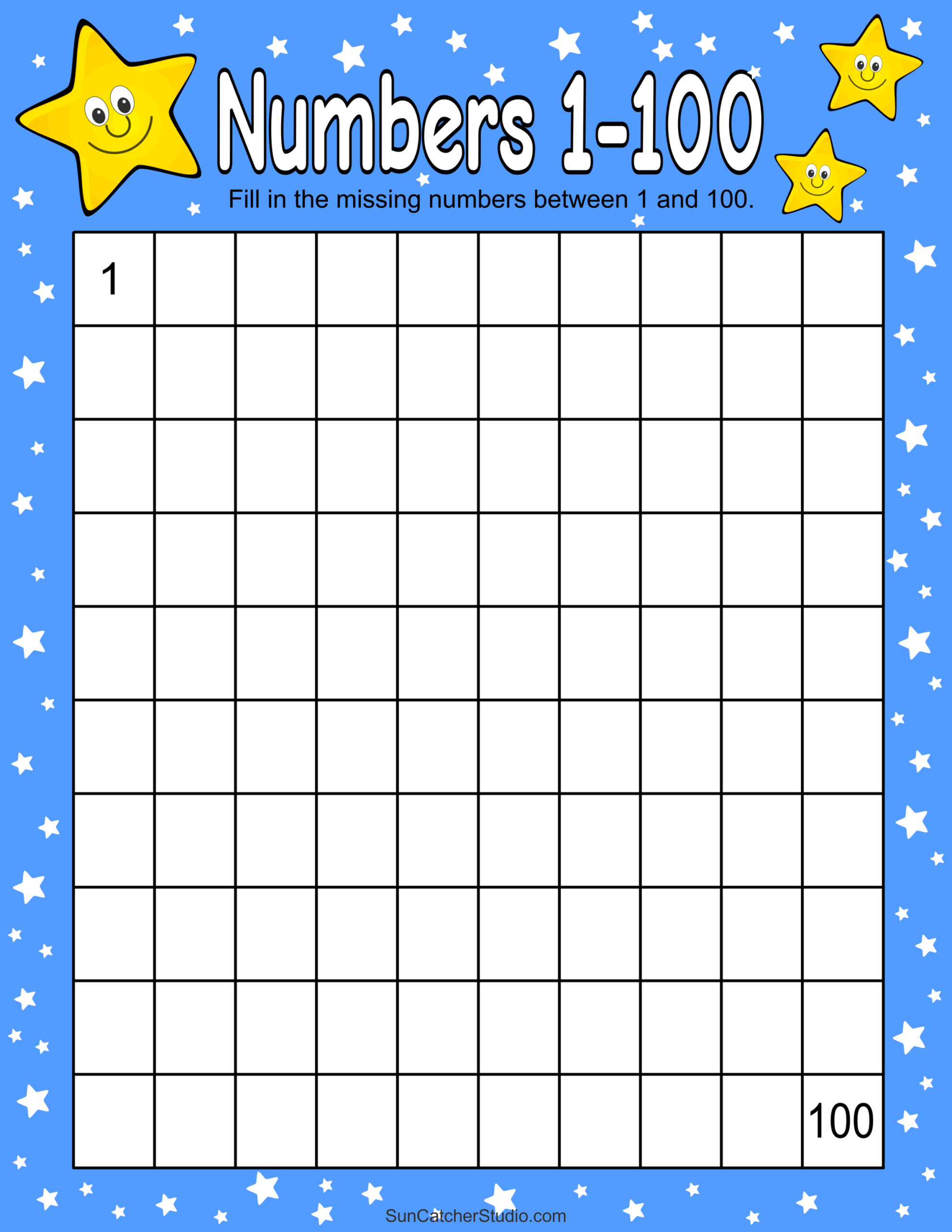 Writing Numbers 1 To 100 Printable Worksheet